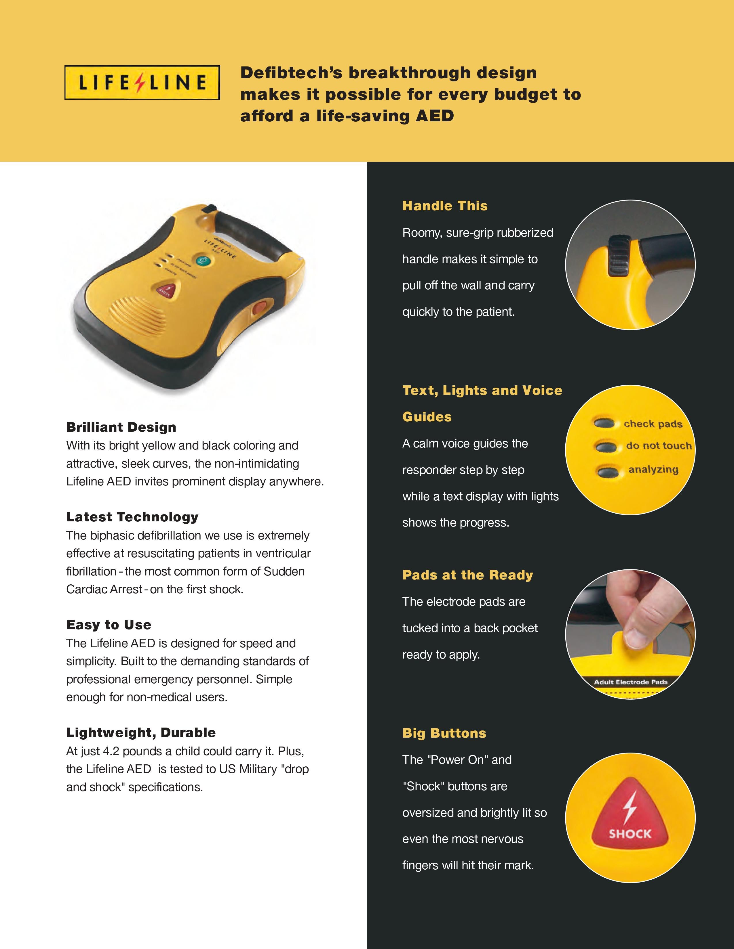 Defibtech Lifeline AED, Recertified Series Model DDU100A/ DCF-A120-REG