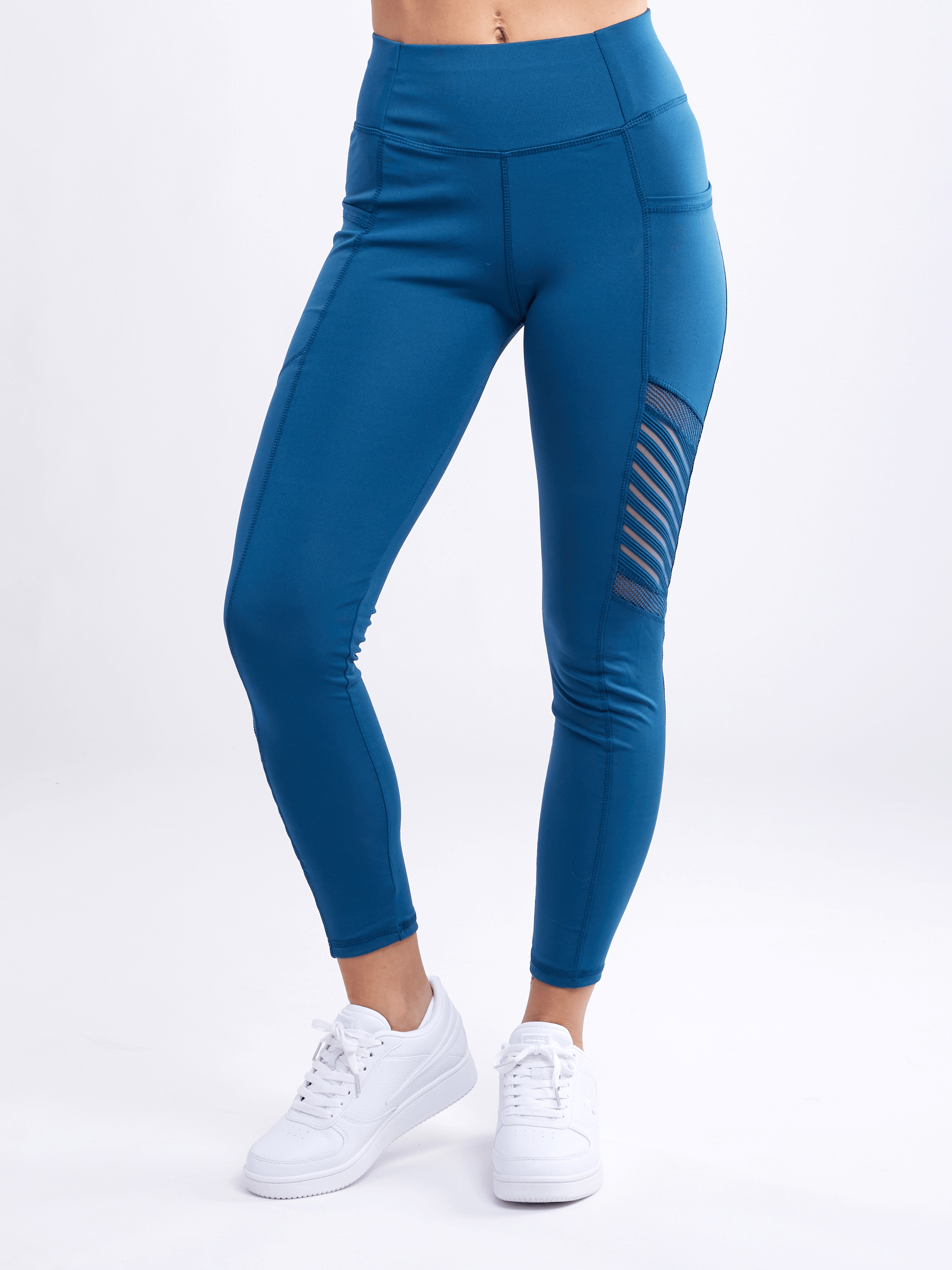 JupiterGear High-Waisted Pilates Leggings with Side Pockets & Mesh Panels by Jupiter Gear