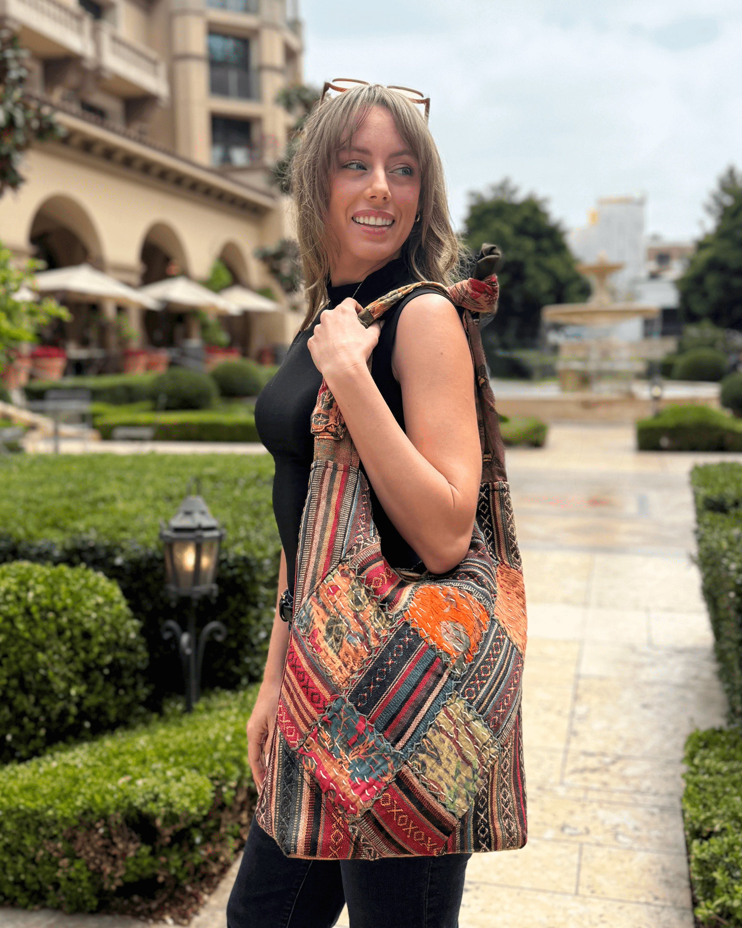 Kathmandu Collection Quilted Patchwork Hobo Bag by Jupiter Gear