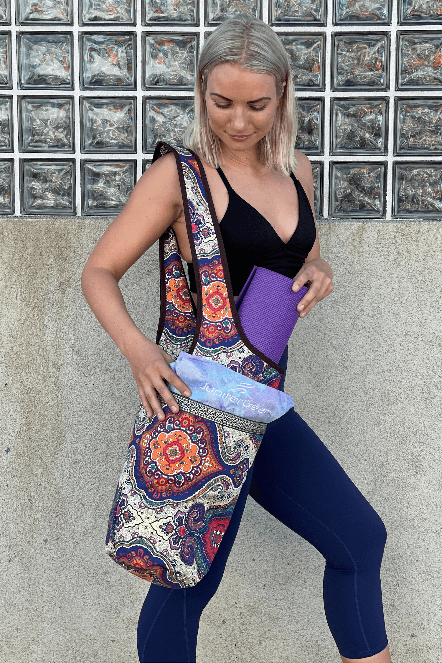 JupiterGear Yoga Mat Carrying Tote Bag with Large Pockets by Jupiter Gear