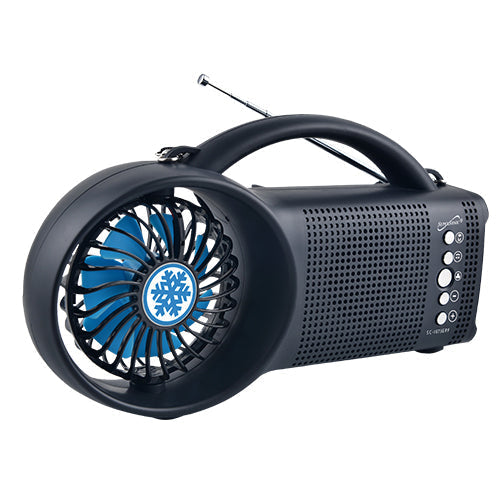 Supersonic Solar Power Bluetooth Speaker with FM Radio / LED Torch Light / Fan by Jupiter Gear