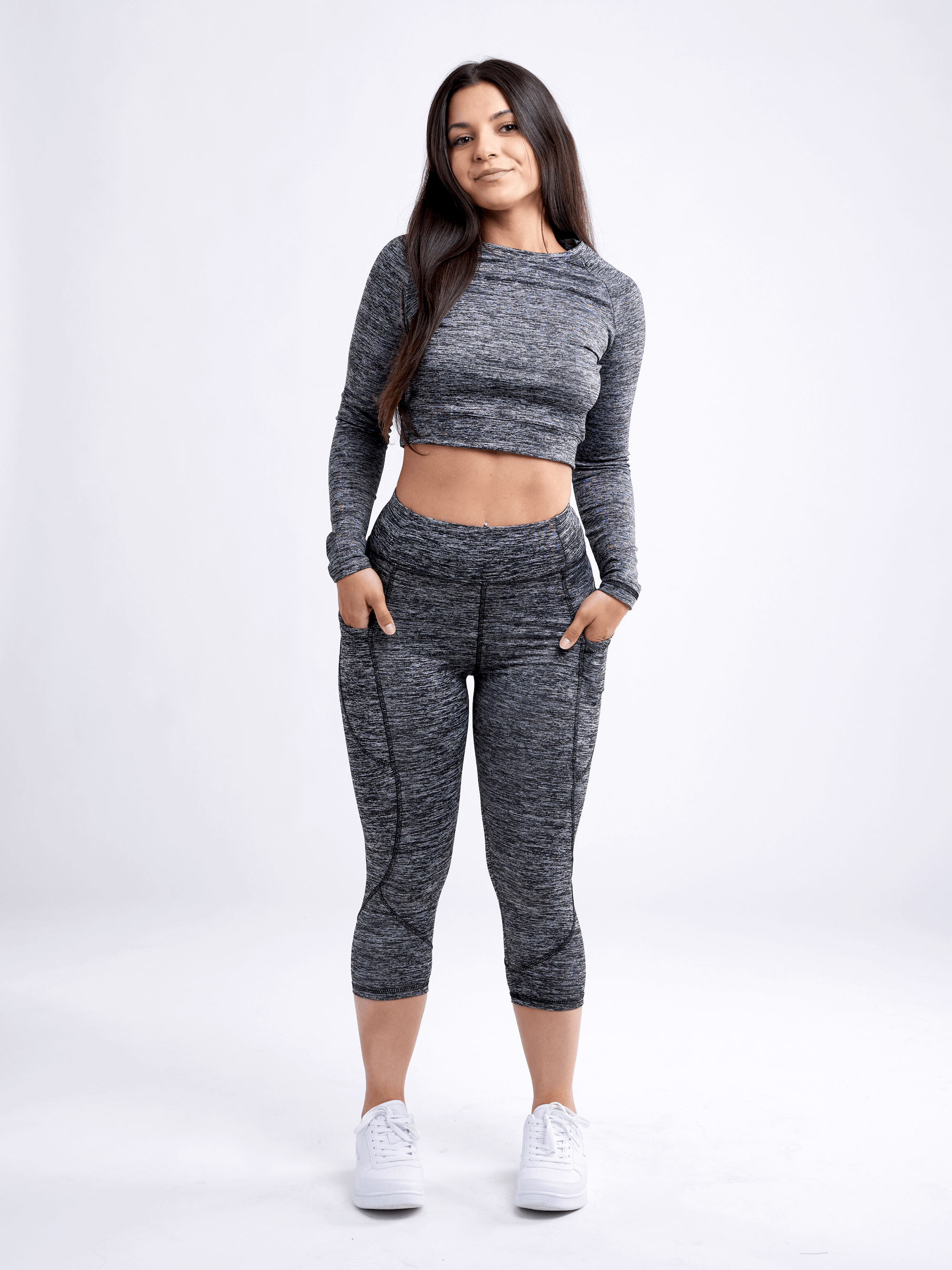 JupiterGear Mid-Rise Capri Fitness Leggings with Side Pockets by Jupiter Gear