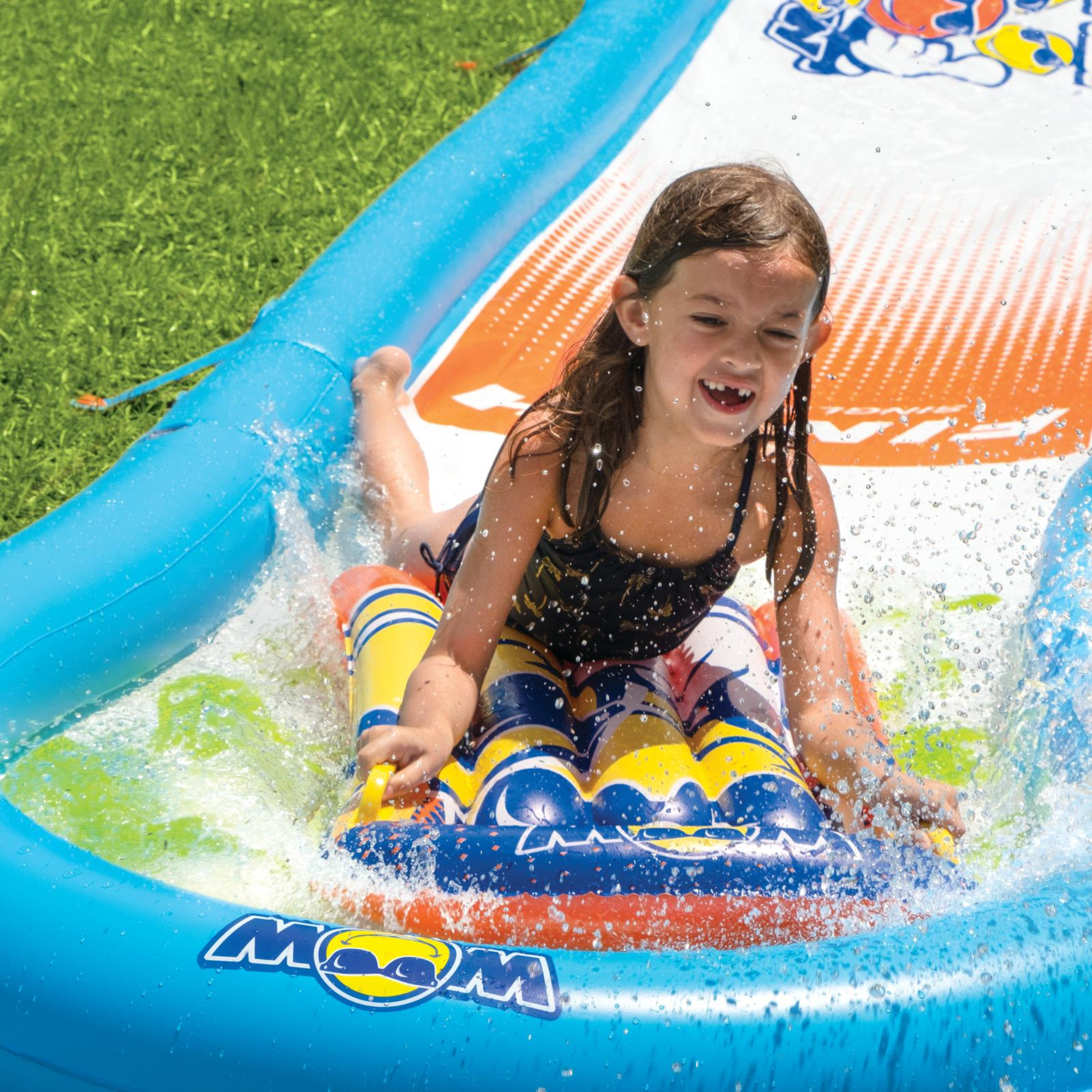 WOW Sports Single Lane Backyard Lawn Slide with Attached Pool by Jupiter Gear