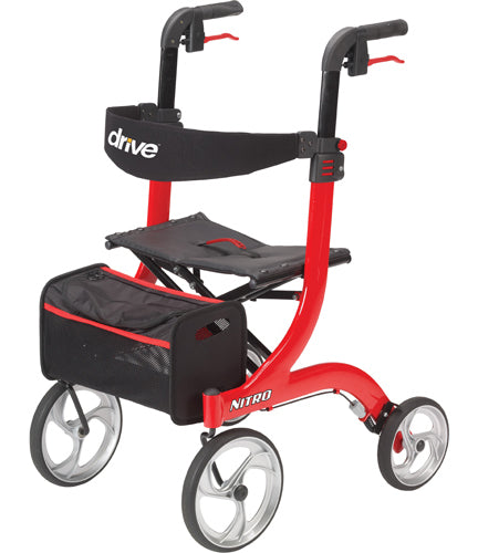 Nitro Rollator Red with 10 Casters