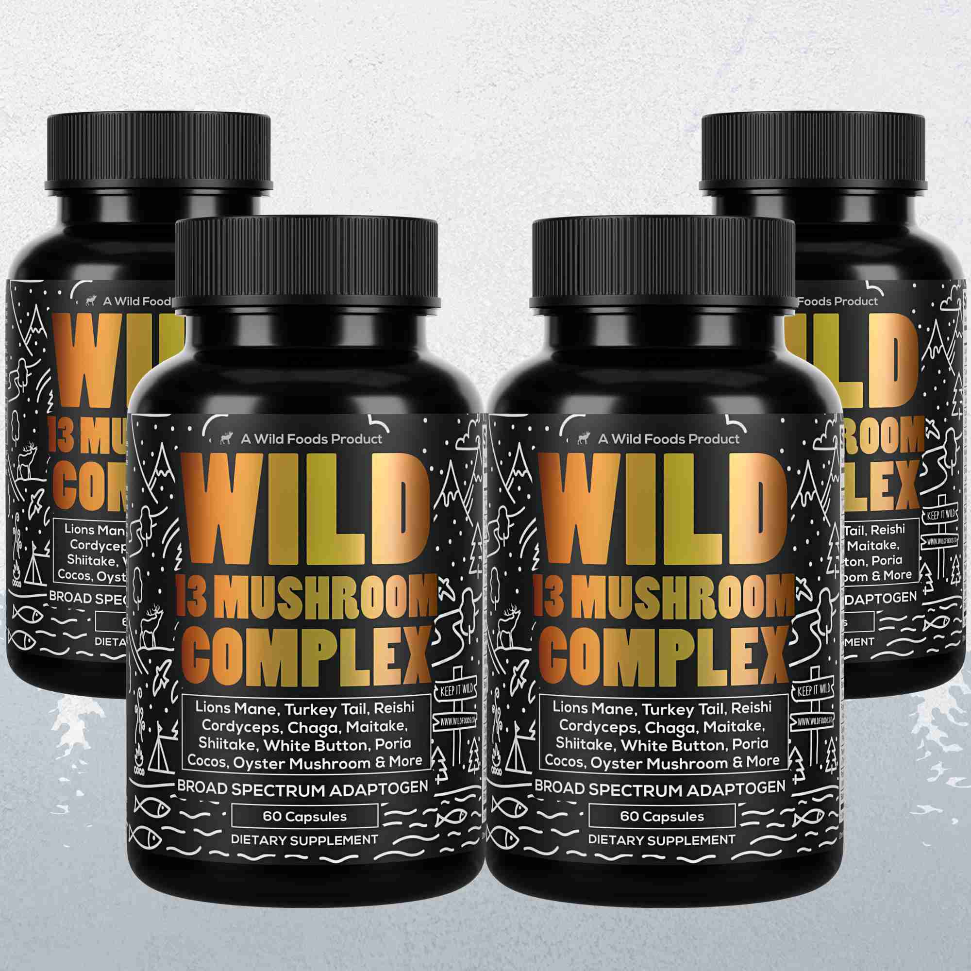13 Mushroom Complex, 30 servings - Immunity and Longevity Support by Wild Foods
