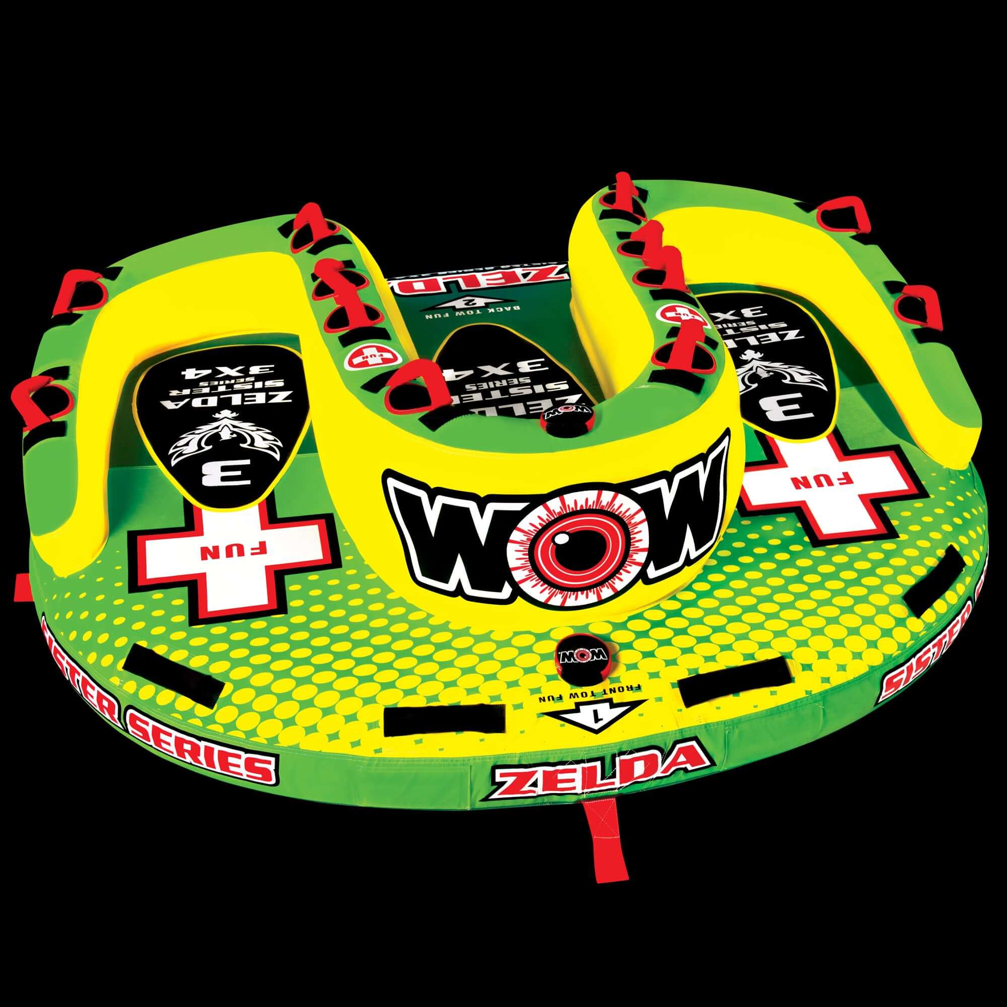 WOW Sports Zelda 1-3 Person Towable Water Tube For Pool and Lake (15-1070) by Jupiter Gear