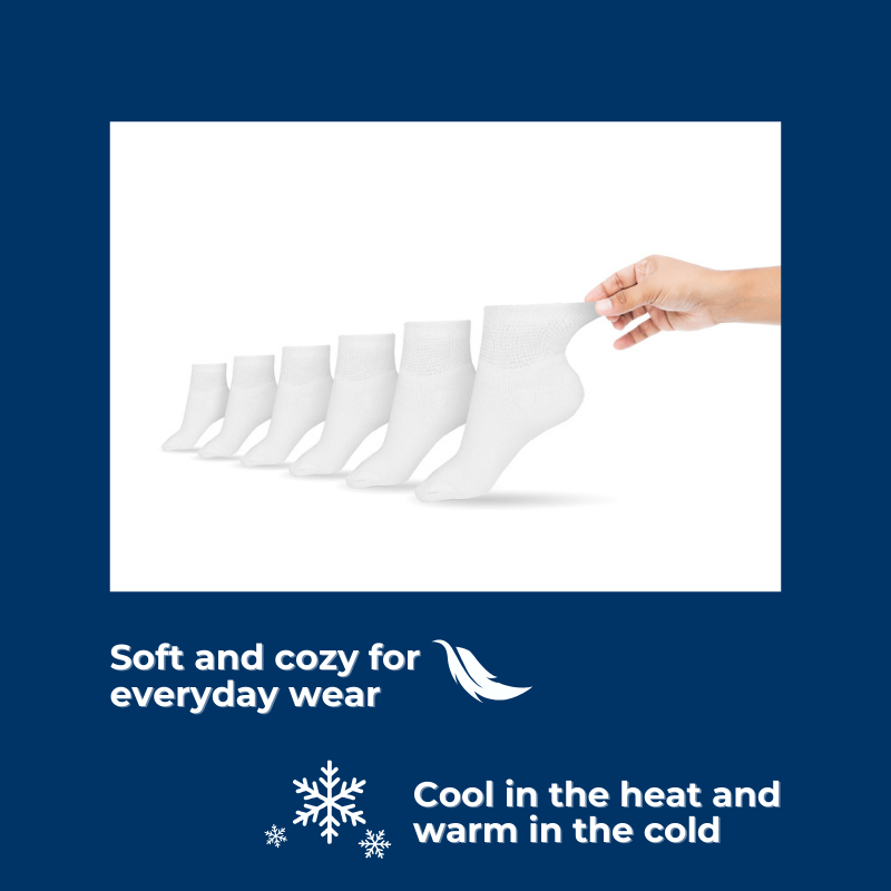 Women's Cotton Diabetic Ankle Socks (6 Pair) by DIABETIC SOCK CLUB