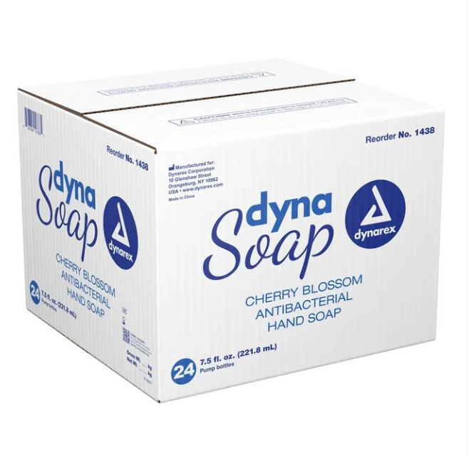 Dynarex Antibacterial Soap, 7.5 oz. Pump Bottle, 24bot/case (24 Count)