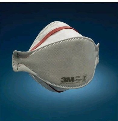 3M 440pcs Aura 1870+ Particulate Respirator N95 Face Mask, Regular Size, Individually wrapped & Flat Fold