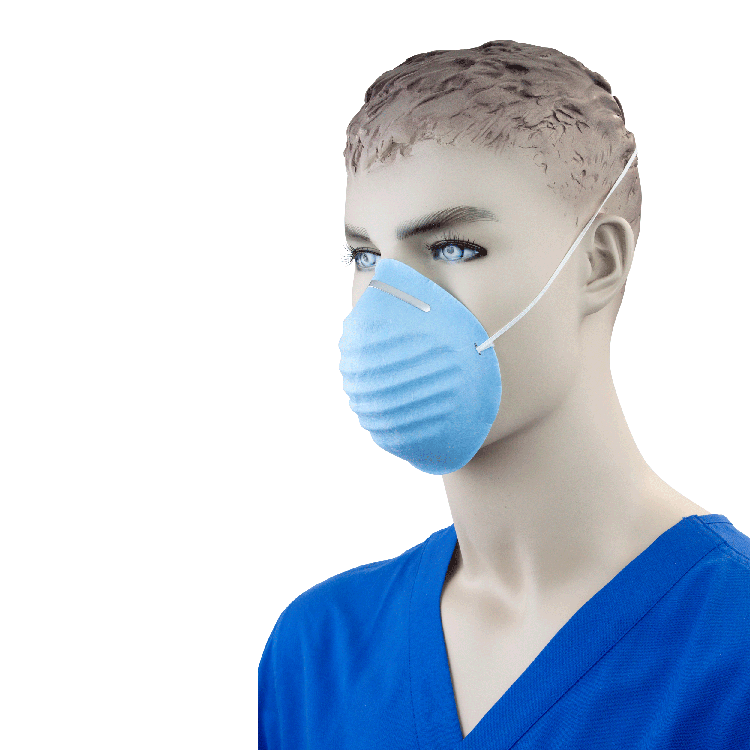Dynarex Molded Face Mask - Blue, 50ea/bx, 20bxs/cs (1000 Count)