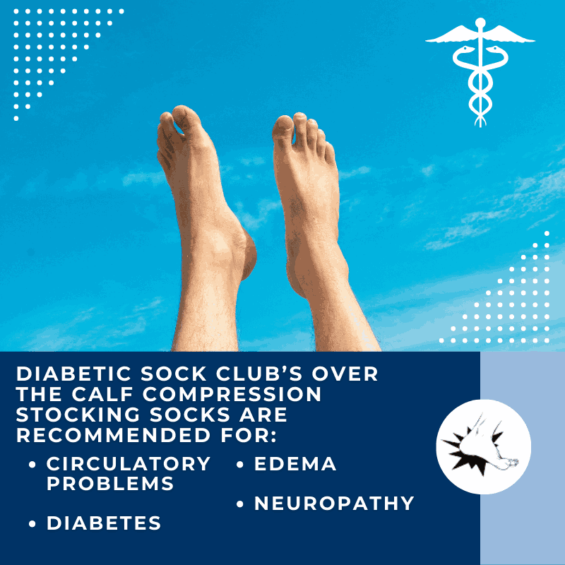 Women's Over The Calf Compression Stocking Socks (1 Pair) by DIABETIC SOCK CLUB