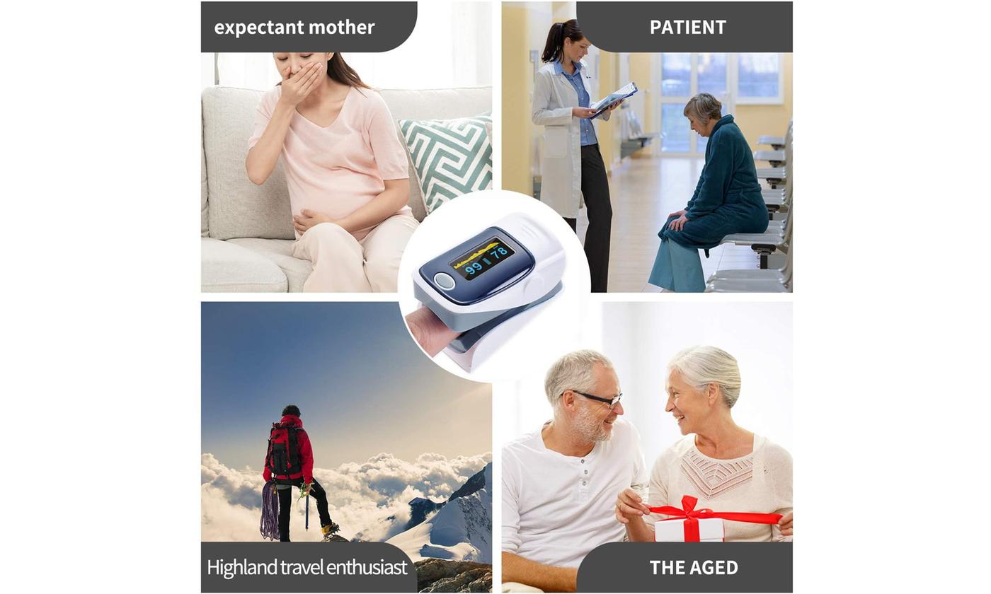 Fingertip Pulse Oximeter And Blood Oxygen Saturation Monitor With LED Display Vista Shops