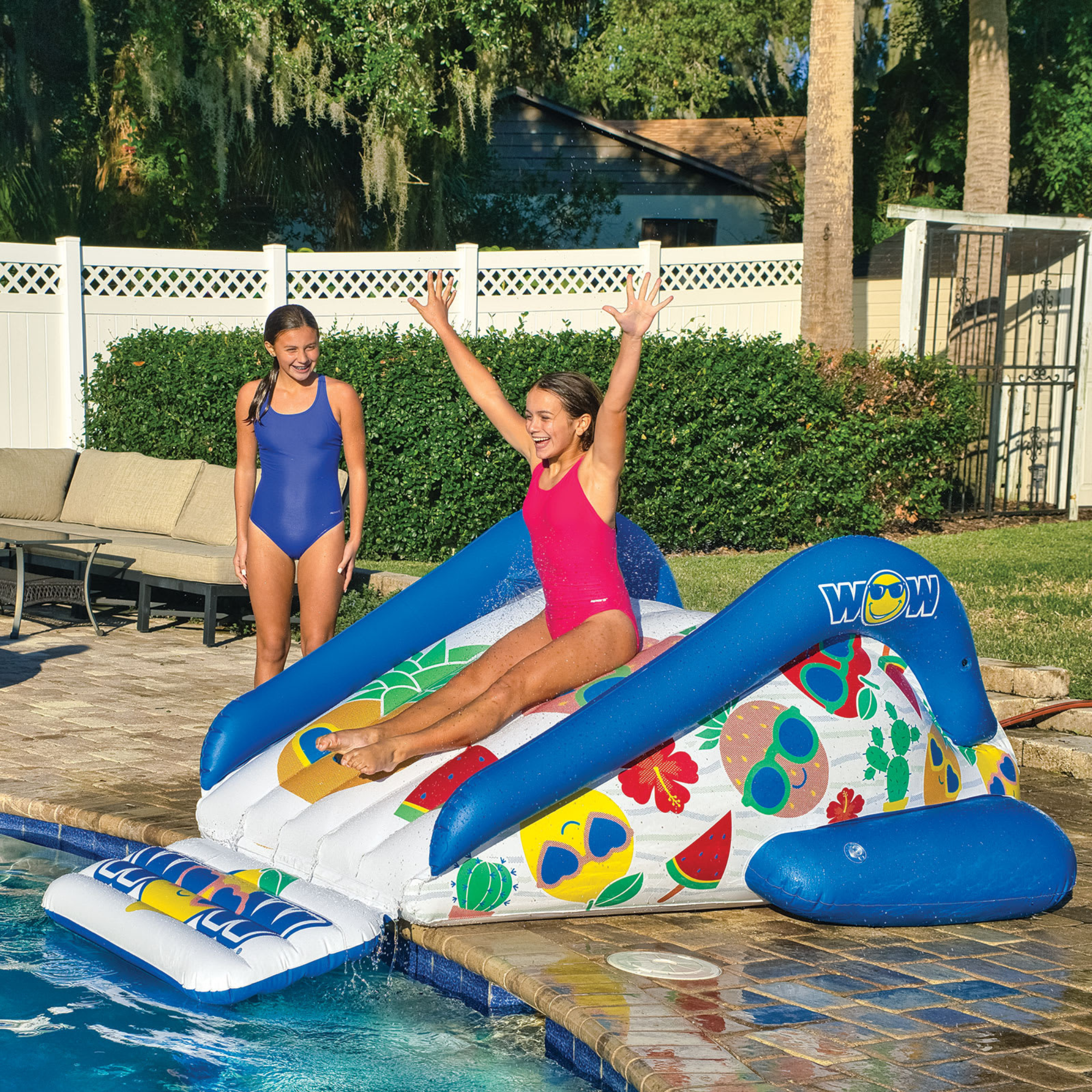 WOW Sports Fruit Fun Soaker Sprinkler Inflatable Slide for In-Ground Pools by Jupiter Gear