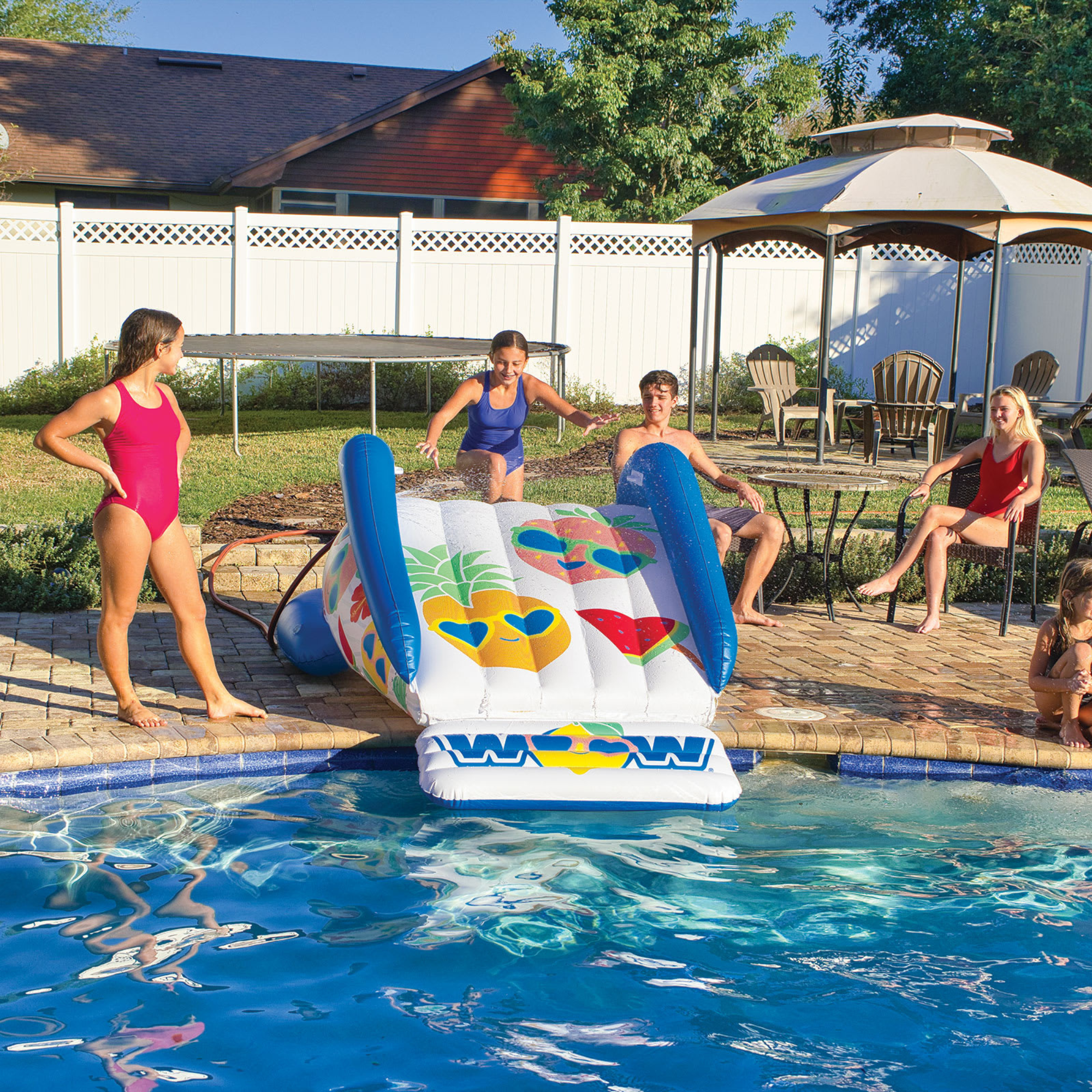 WOW Sports Fruit Fun Soaker Sprinkler Inflatable Slide for In-Ground Pools by Jupiter Gear