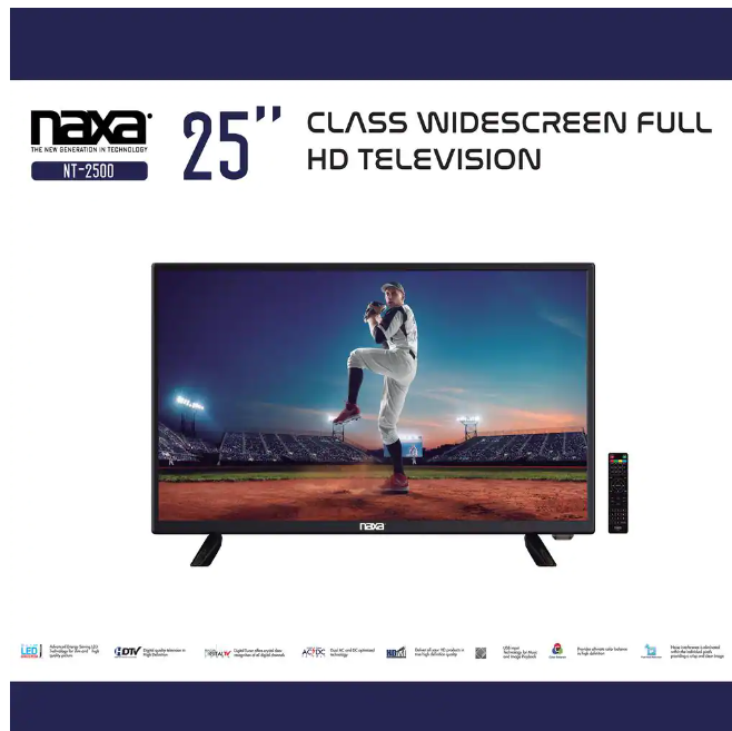 Naxa 25" 12 Volt ACDC Widescreen LED 1080p Full HD Television by Jupiter Gear