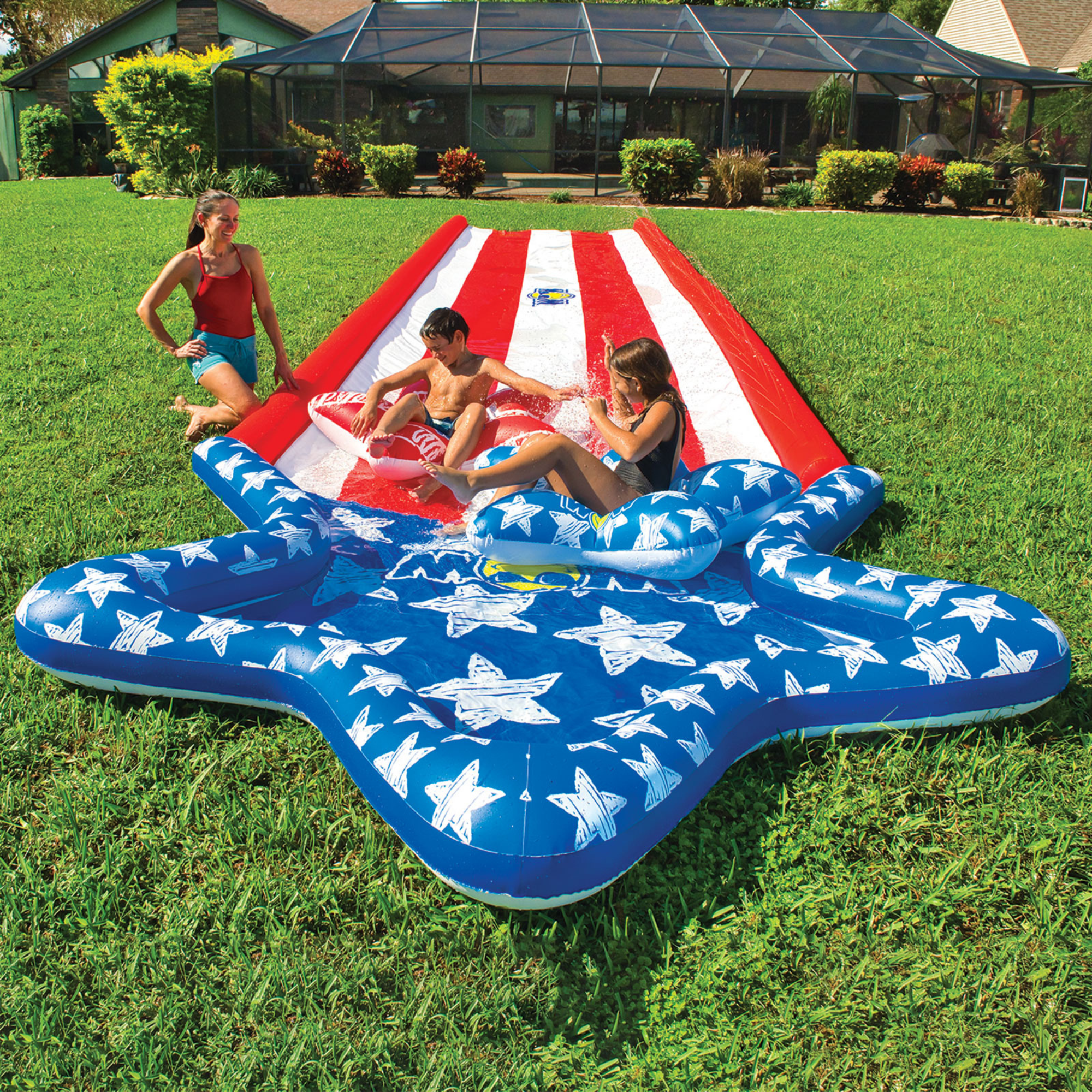 WOW Sports Americana Stars & Stripes Giant 40ft Backyard Super Slide by Jupiter Gear