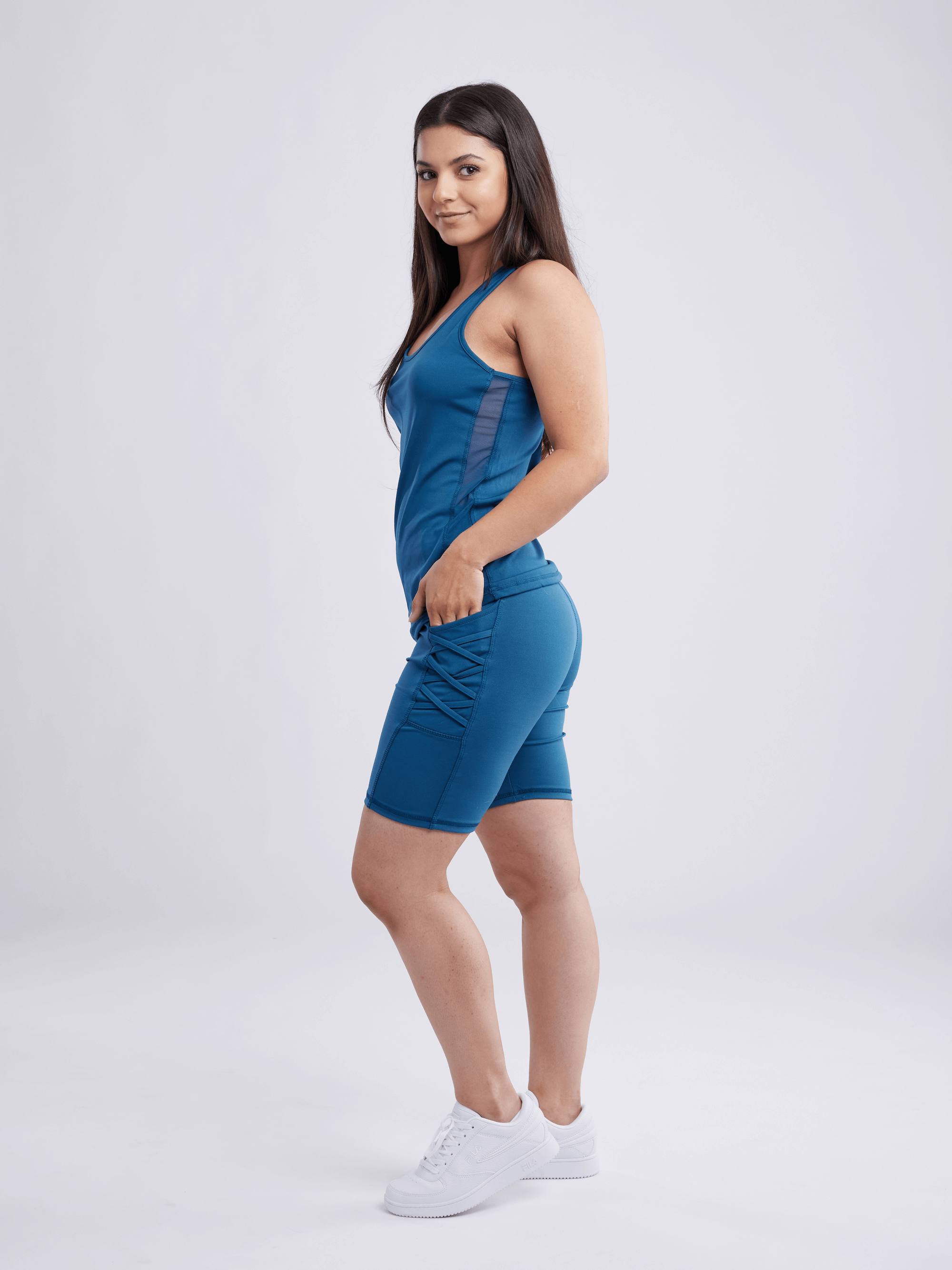 JupiterGear High-Waisted Workout Shorts with Pockets & Criss Cross Design by Jupiter Gear