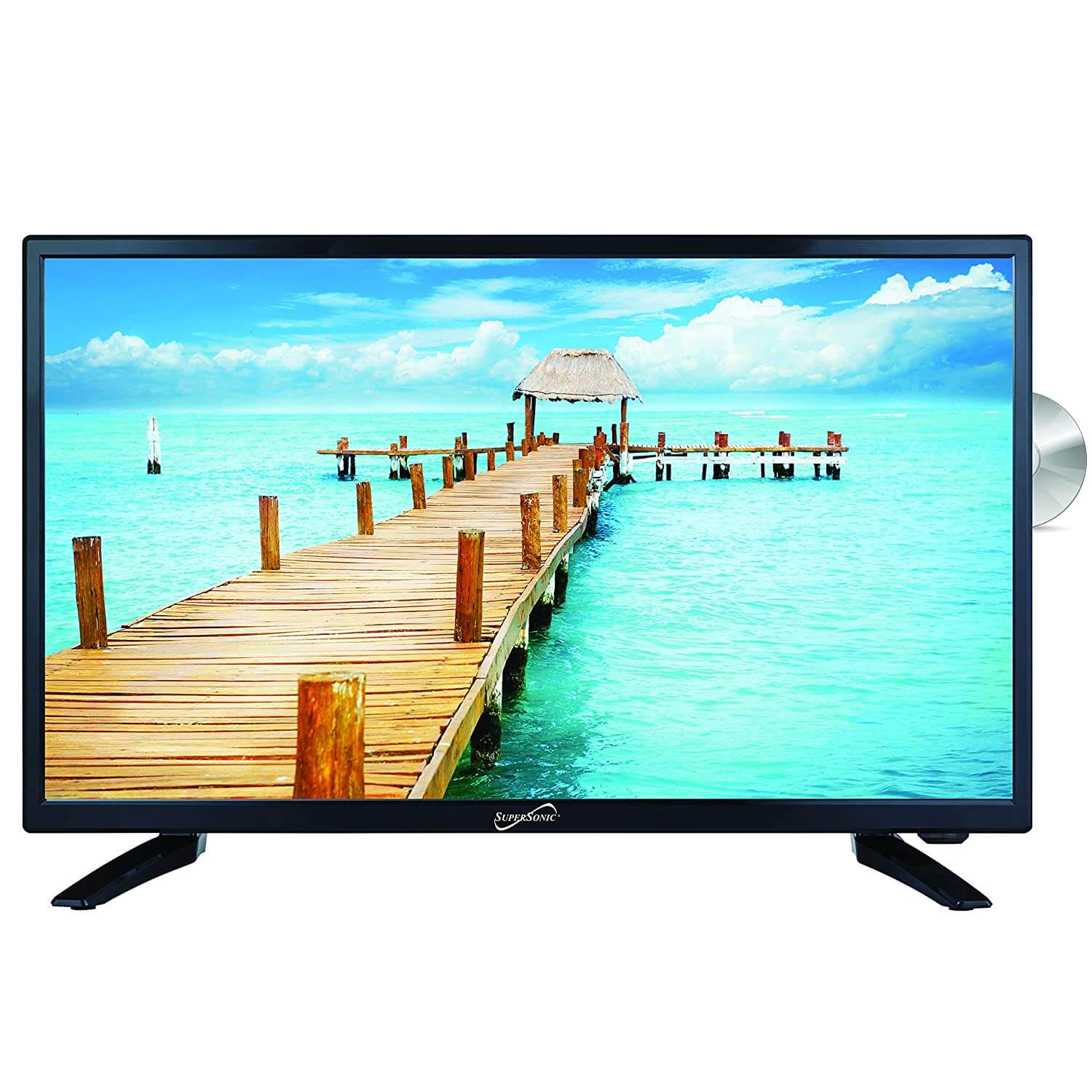 24" Supersonic 12 Volt AC/DC LED HDTV with DVD Player, USB, SD Card Reader and HDMI (SC-2412) by Jupiter Gear