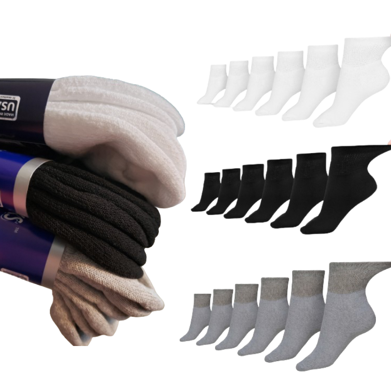 Women's Cotton Diabetic Ankle Socks (6 Pair) by DIABETIC SOCK CLUB