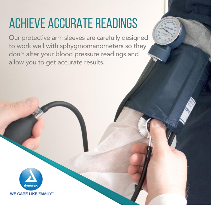 Dynarex BP Cuff Barrier Sleeve, Non-Woven 100ea/bx, 5bxs/case (500 Count)