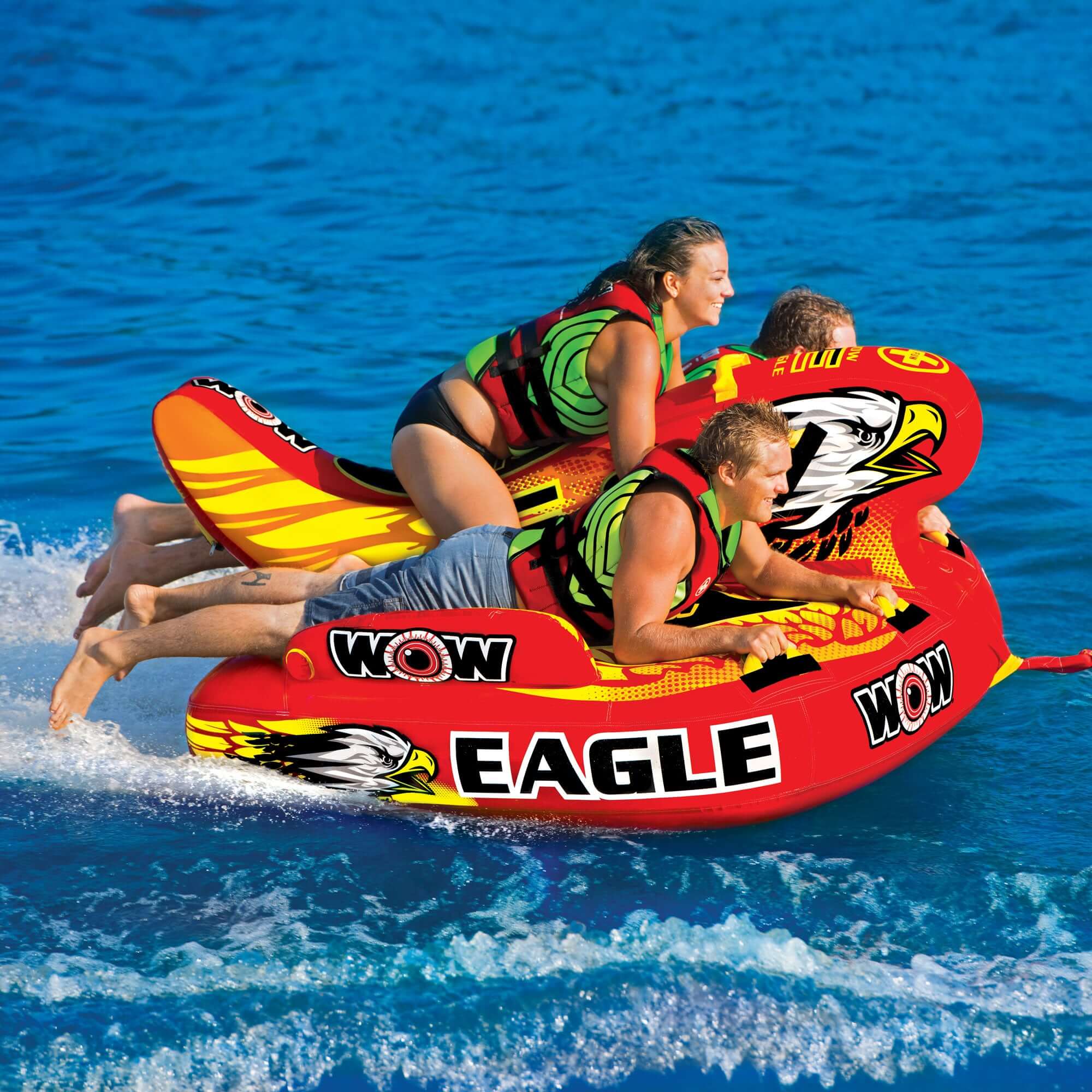 WOW Sports Wow Eagle 1-3 Person Hybrid Towable Water Tube For Pool and Lake by Jupiter Gear