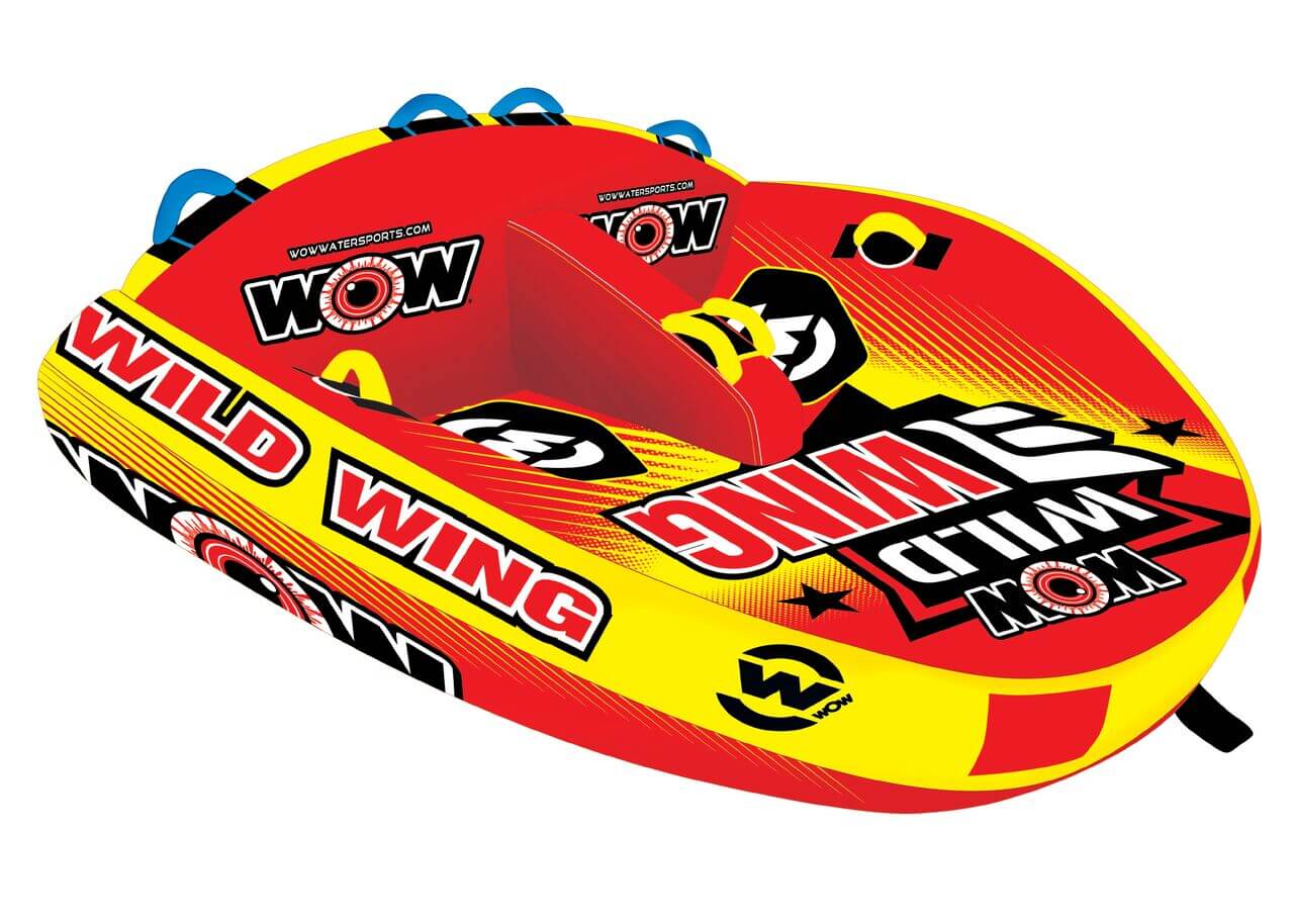 WOW Sports Wild Wing 2 Person Towable Water Tube For Pool and Lake (18-1120) by Jupiter Gear