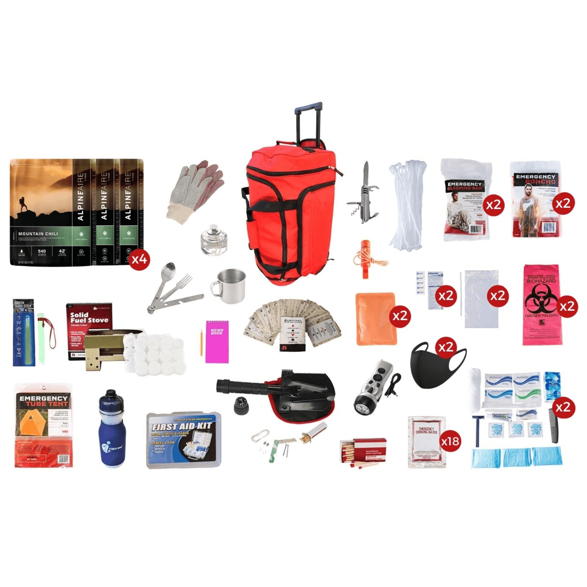 WSK 14-Day Deluxe Food Storage Emergency Survival Kit with Rolling Bag - Jupiter Gear