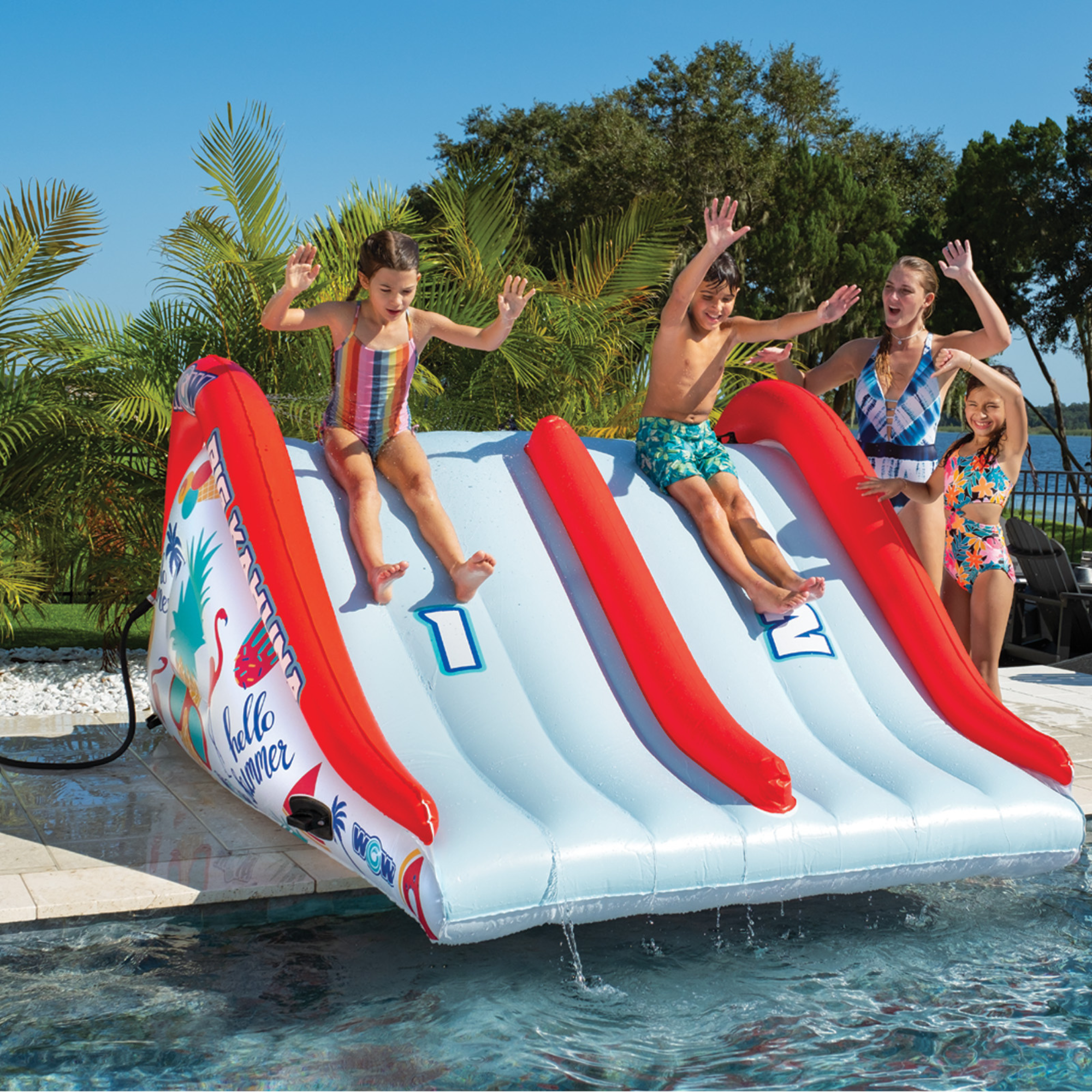 WOW Sports Big Kahuna Two-Lane Slide for In-Ground Pools by Jupiter Gear
