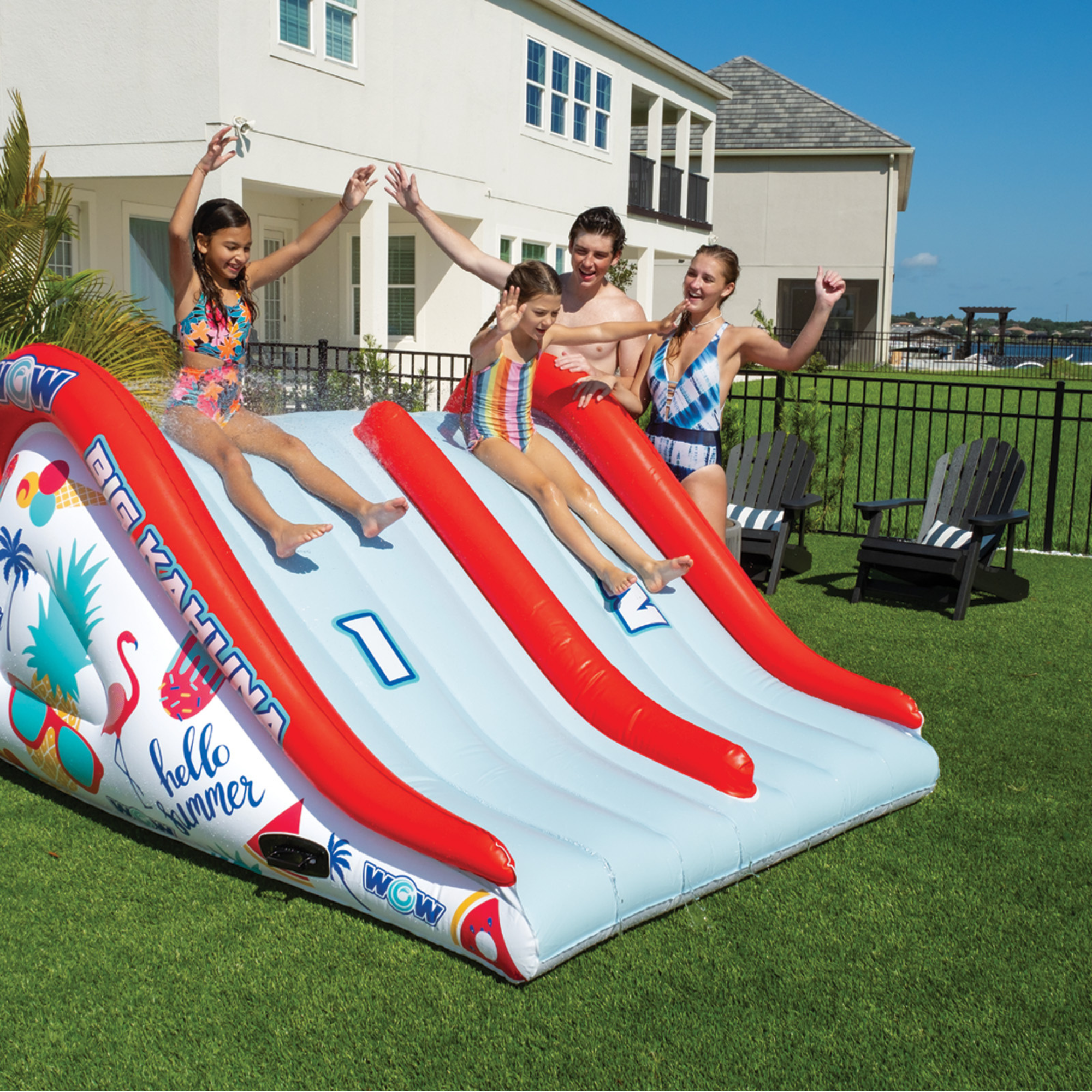 WOW Sports Big Kahuna Two-Lane Slide for In-Ground Pools by Jupiter Gear