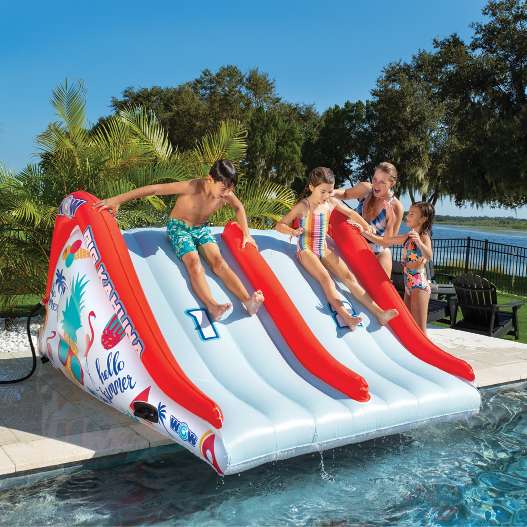 WOW Sports Big Kahuna Two-Lane Slide for In-Ground Pools by Jupiter Gear