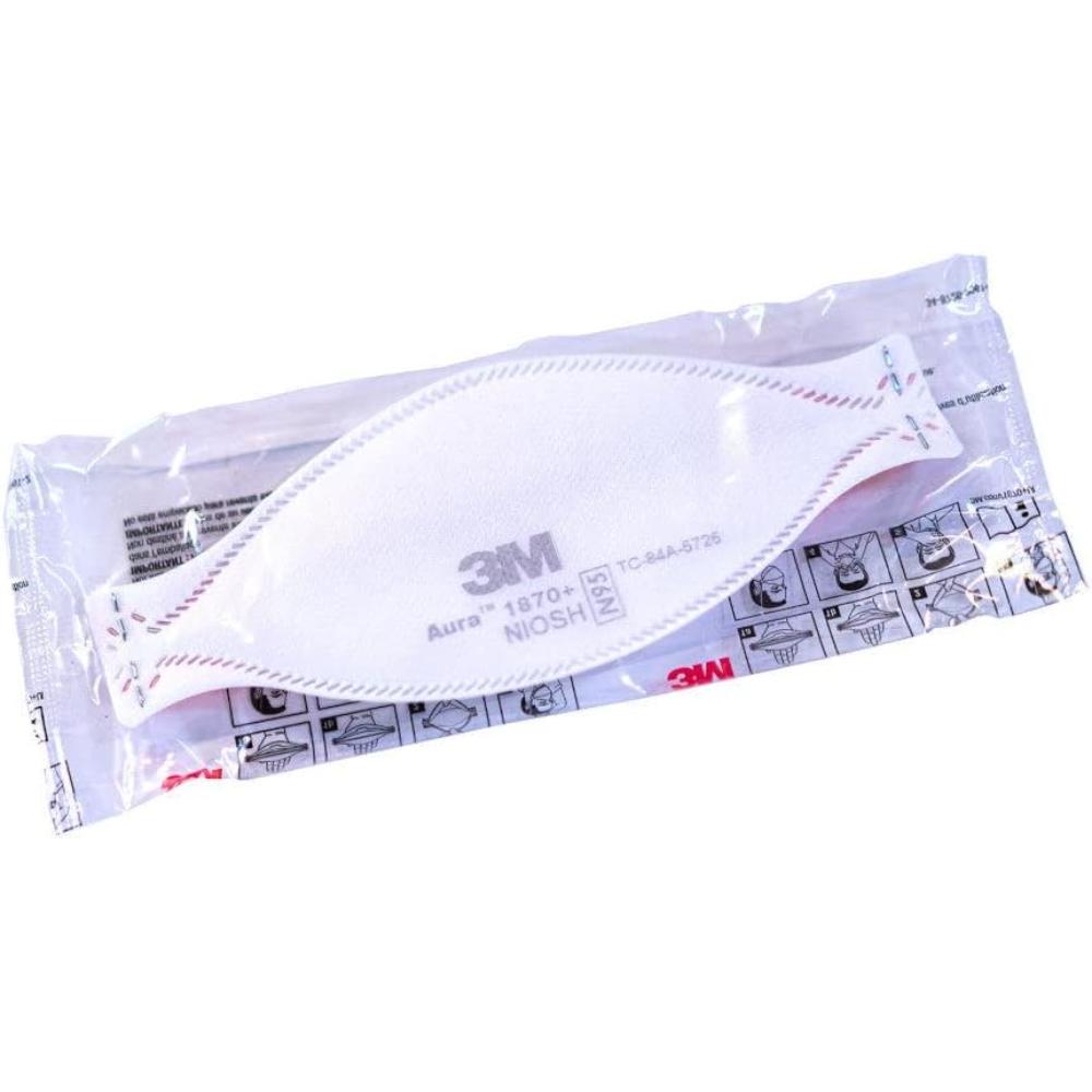 3M 240pcs Aura 1870+ Particulate Respirator N95 Face Mask, Regular Size, Individually wrapped & Flat Fold