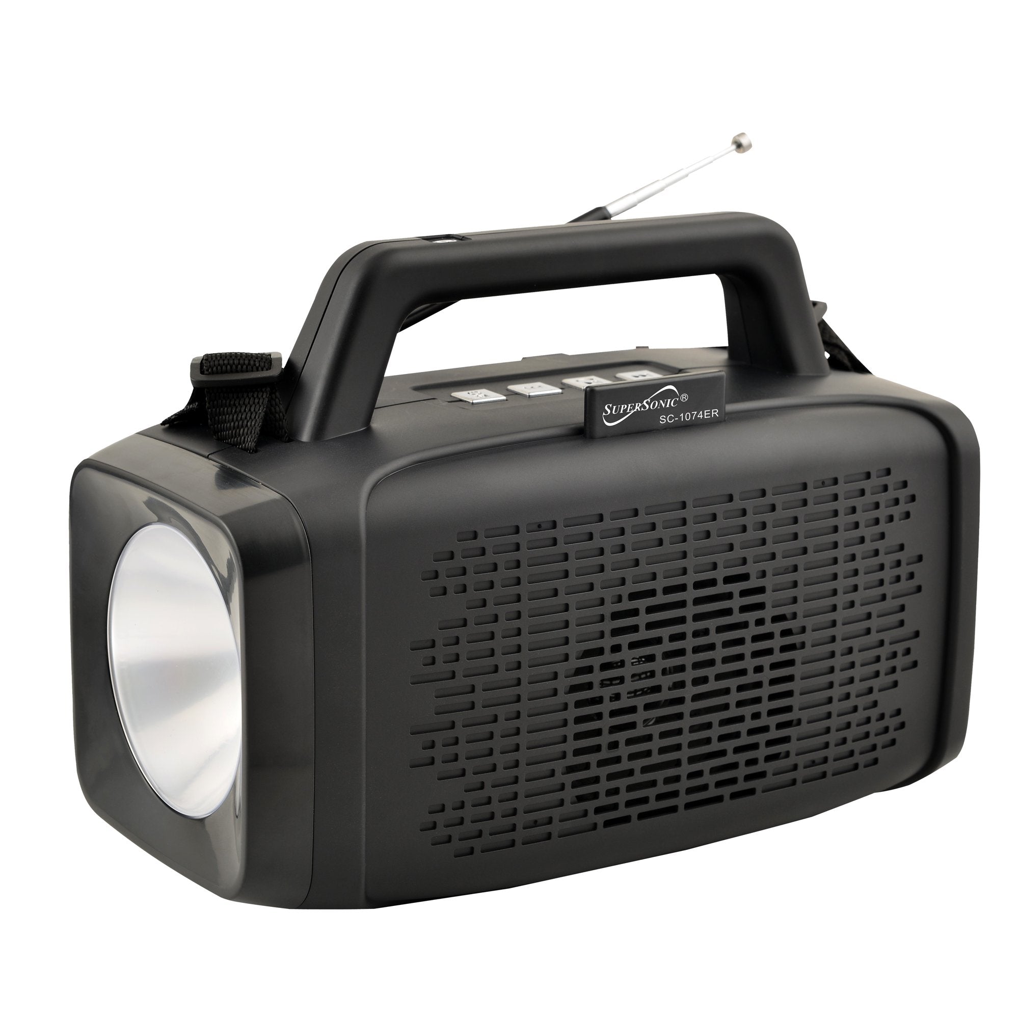 Supersonic Solar Power Speaker with FM Radio and LED Flashlight by Jupiter Gear