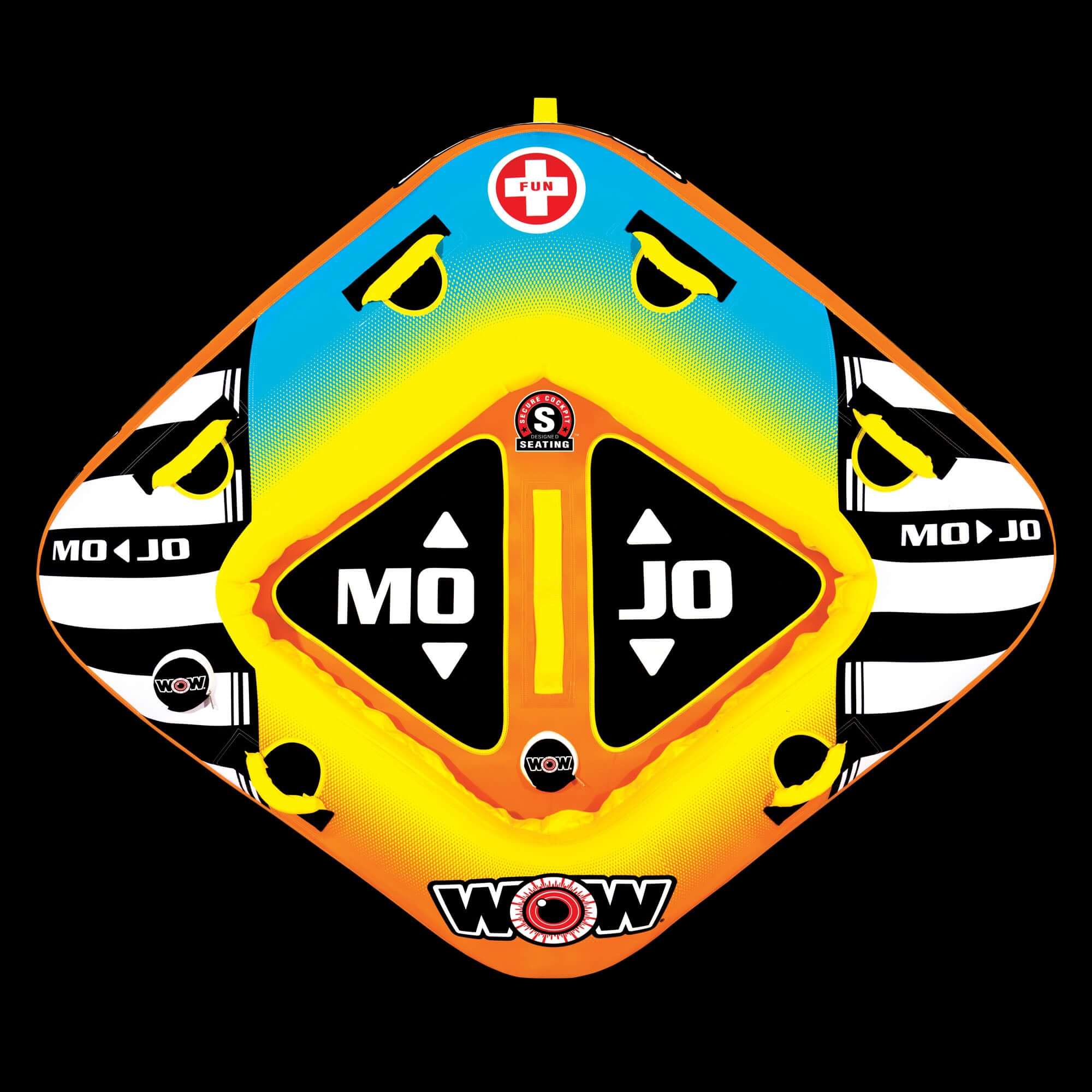 WOW Sports Mojo 1-2 Person Towable Water Tube For Pool and Lake (16-1060) by Jupiter Gear