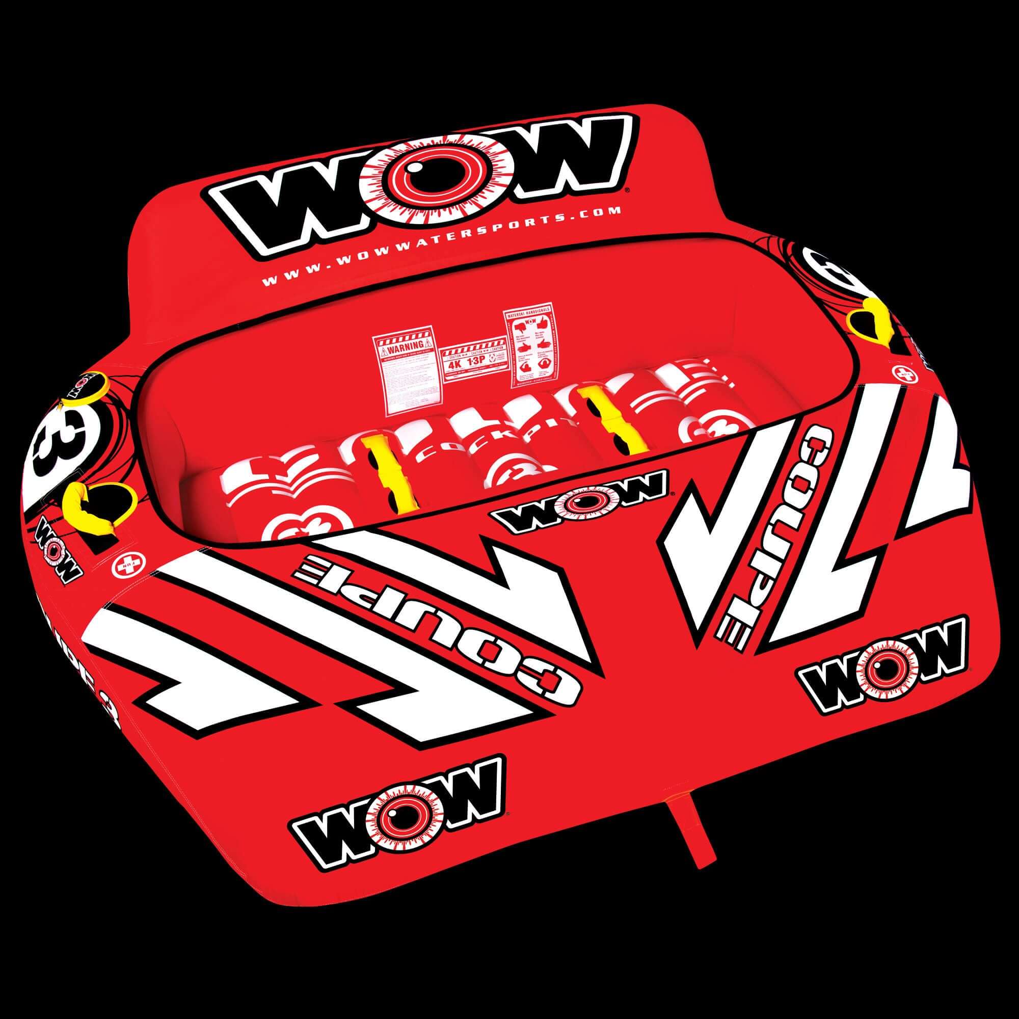 WOW Sports 3 Person Coupe Cockpit Towable Water Tube For Pool and Lake (15-1040) by Jupiter Gear