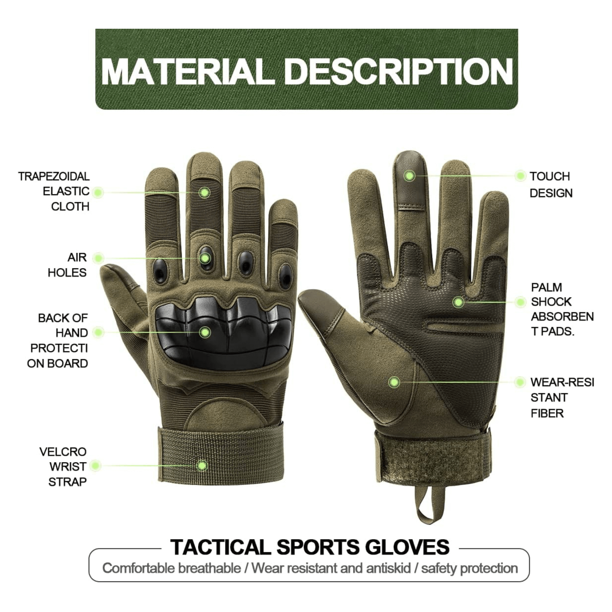 Tactical Military Airsoft Gloves for Outdoor Sports, Paintball, and Motorcycling with Touchscreen Fingertip Capability by Jupiter Gear