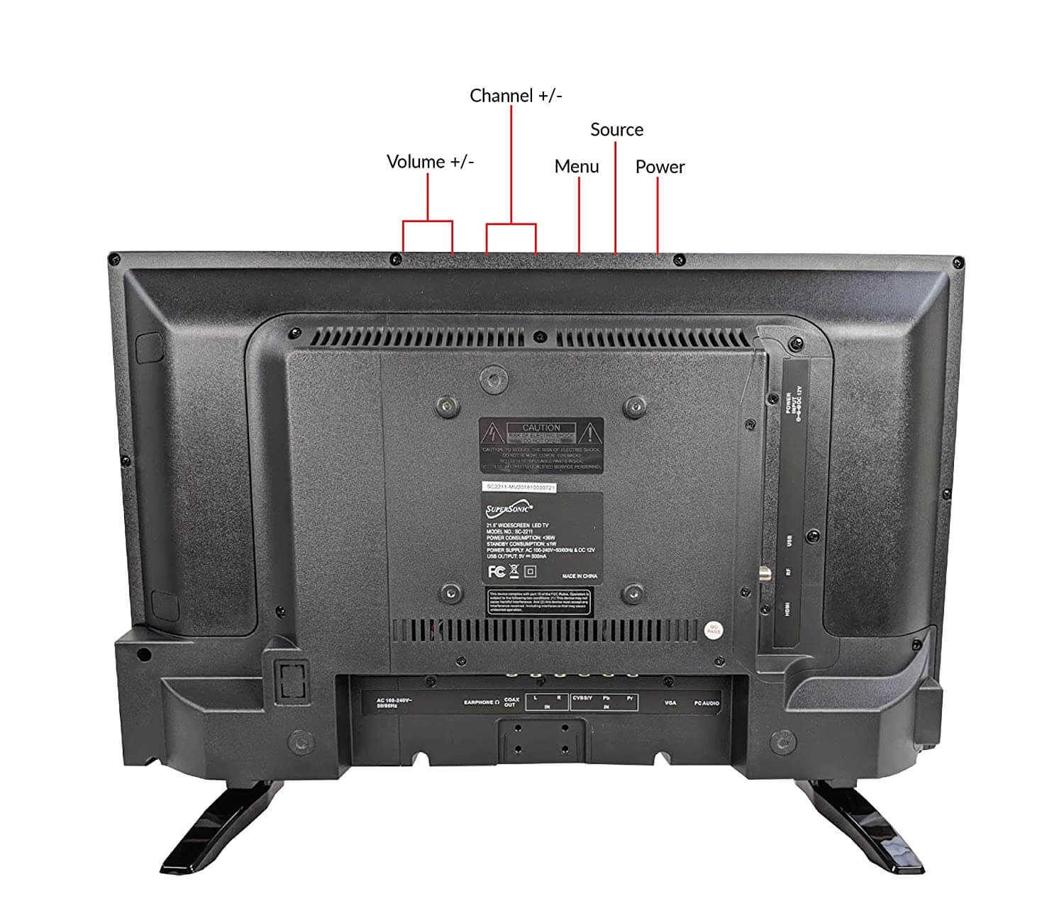 24" Supersonic 12 Volt AC/DC Widescreen LED HDTV with USB, SD Card Reader and HDMI by Jupiter Gear