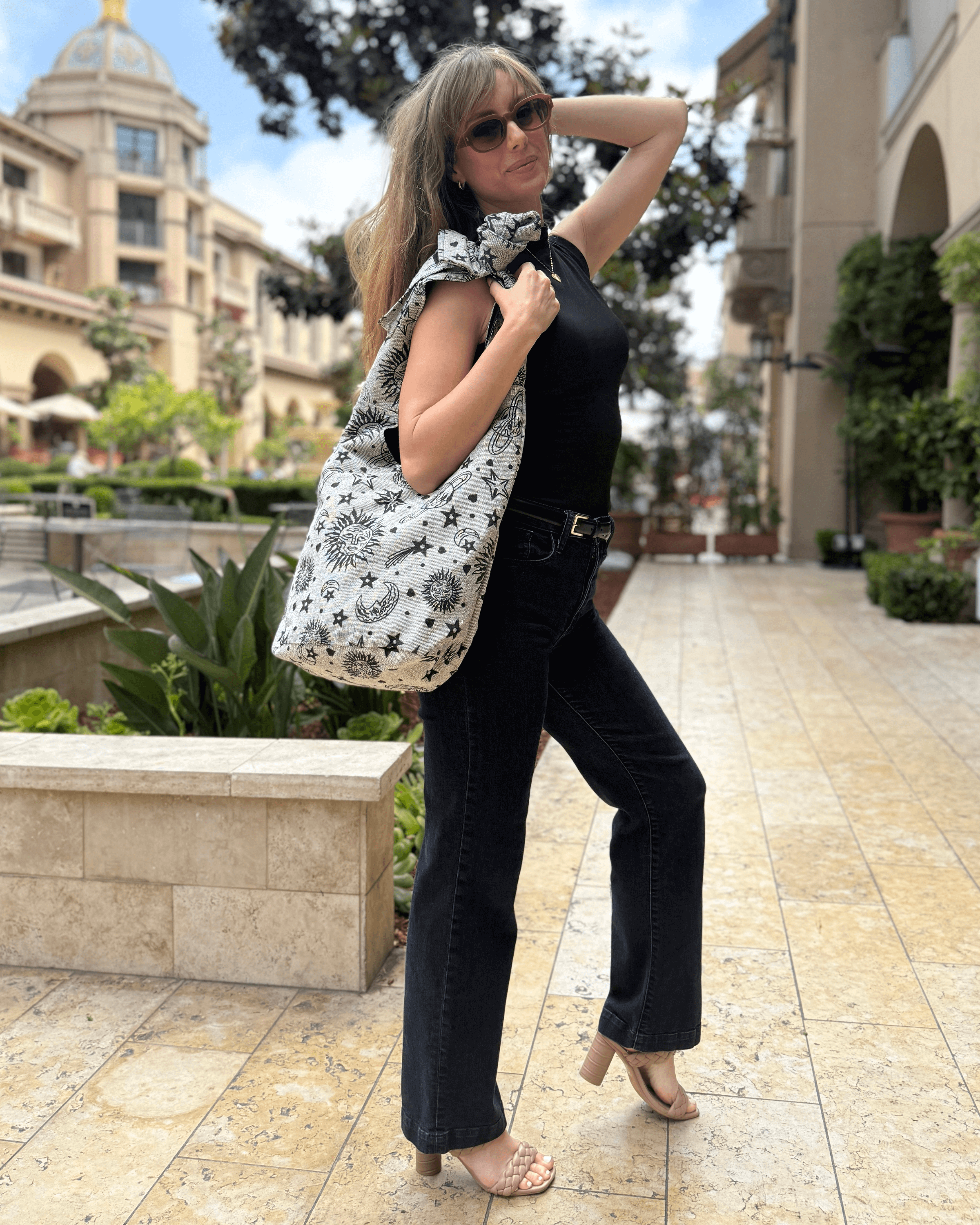 Kathmandu Collection Celestial Print Hobo Bag by Jupiter Gear