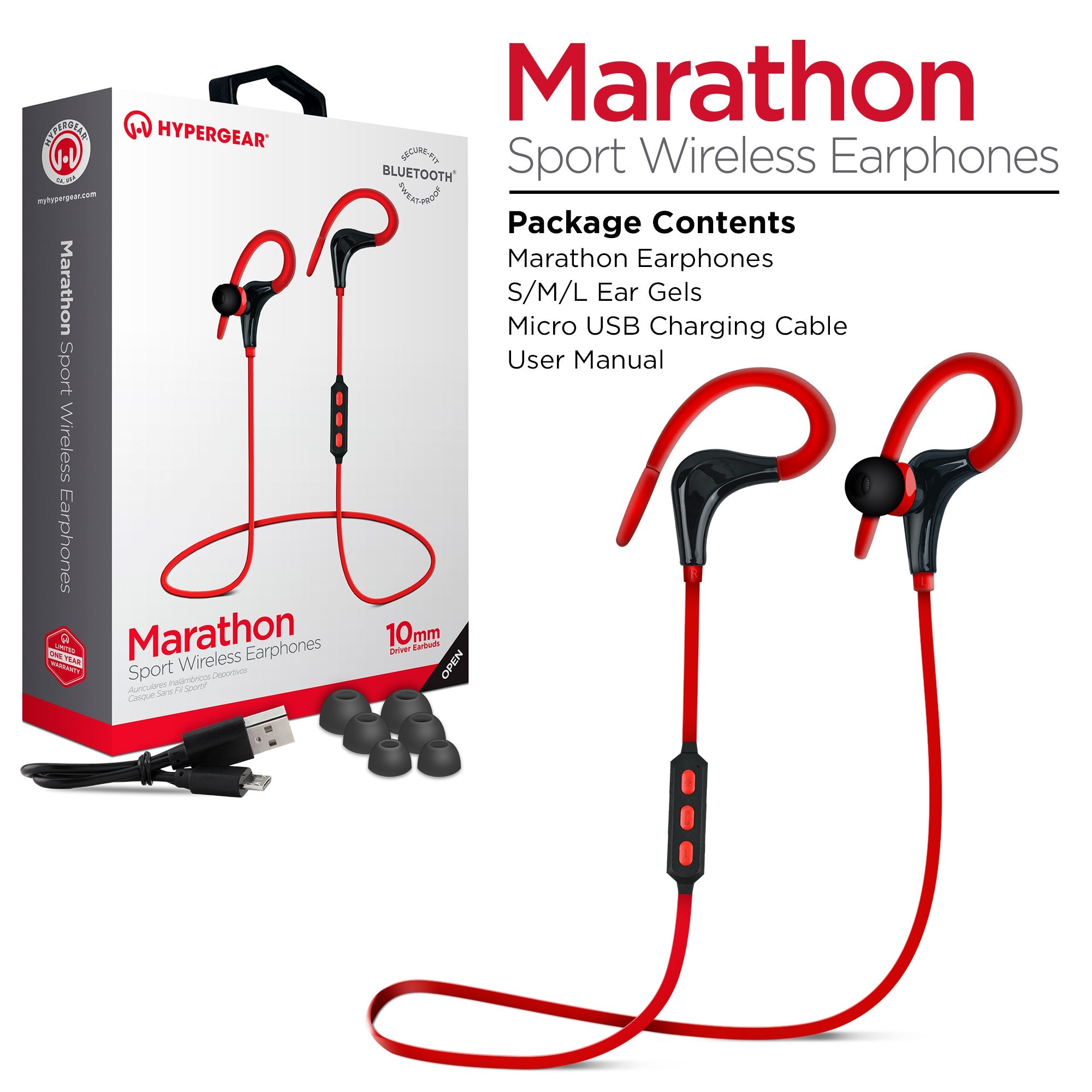 HyperGear Marathon Sport Wireless Bluetooth Earphones by Jupiter Gear