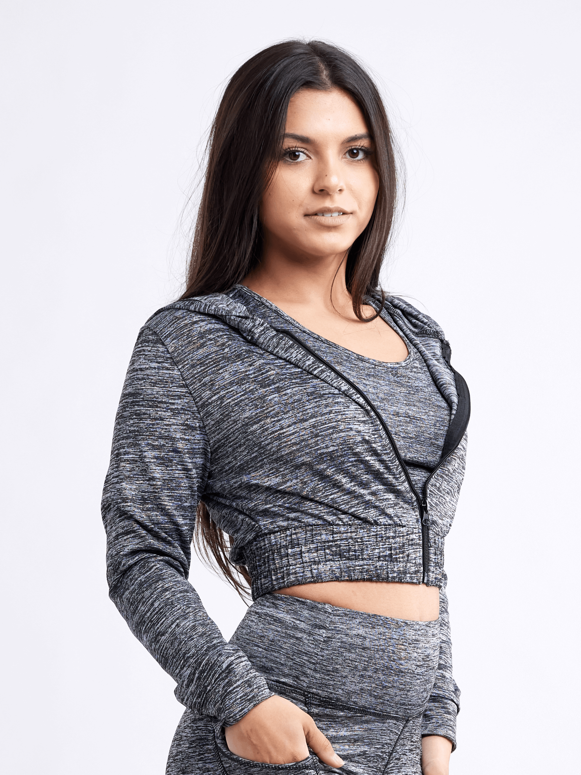 JupiterGear Athletic Zip-Up Crop Hoodie Jacket by Jupiter Gear