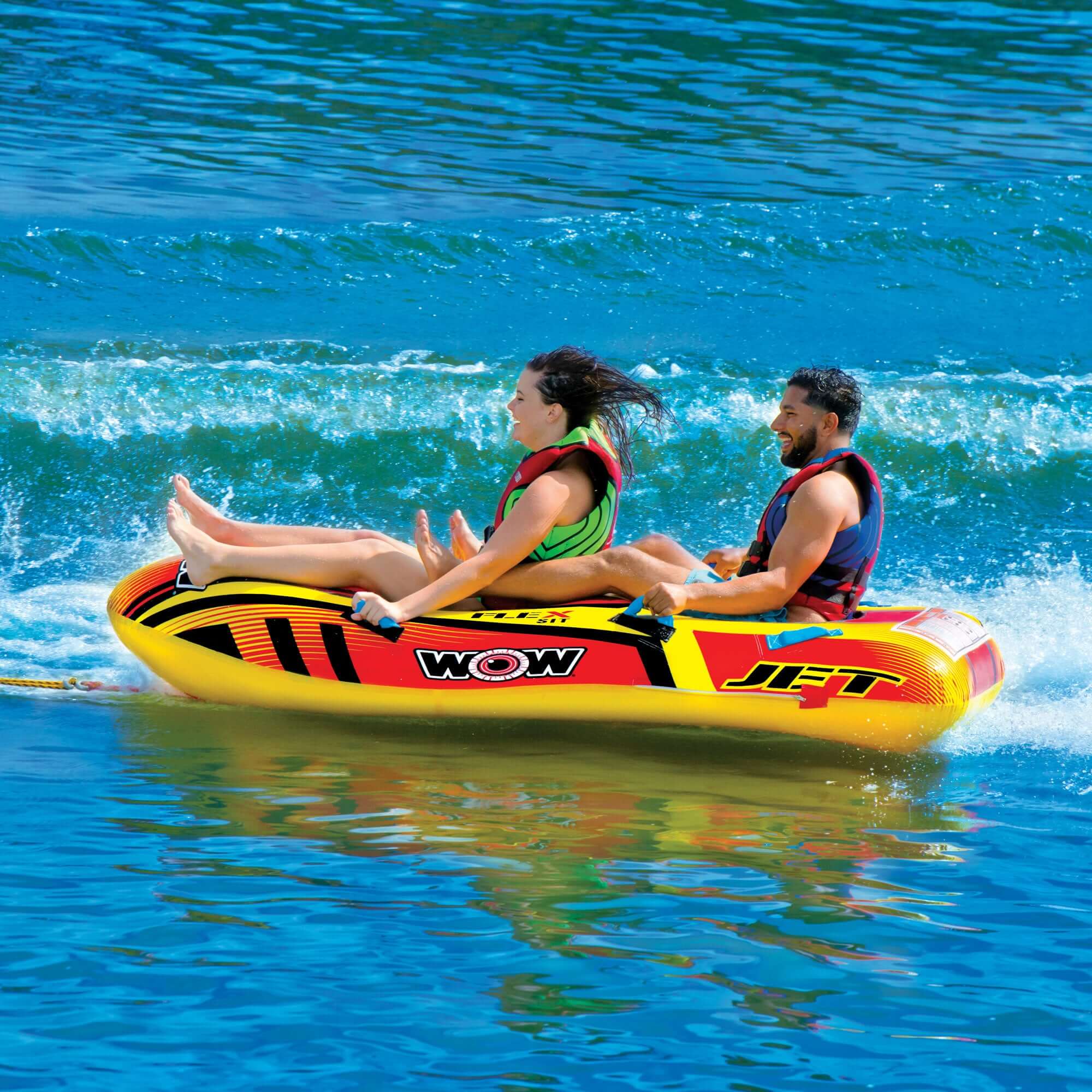 WOW Sports Jet Boat 2 Person Towable Water Tube For Pool and Lake (17-1020) by Jupiter Gear