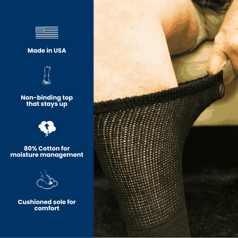 Men's Cotton Diabetic Crew Socks (6 Pair) by DIABETIC SOCK CLUB