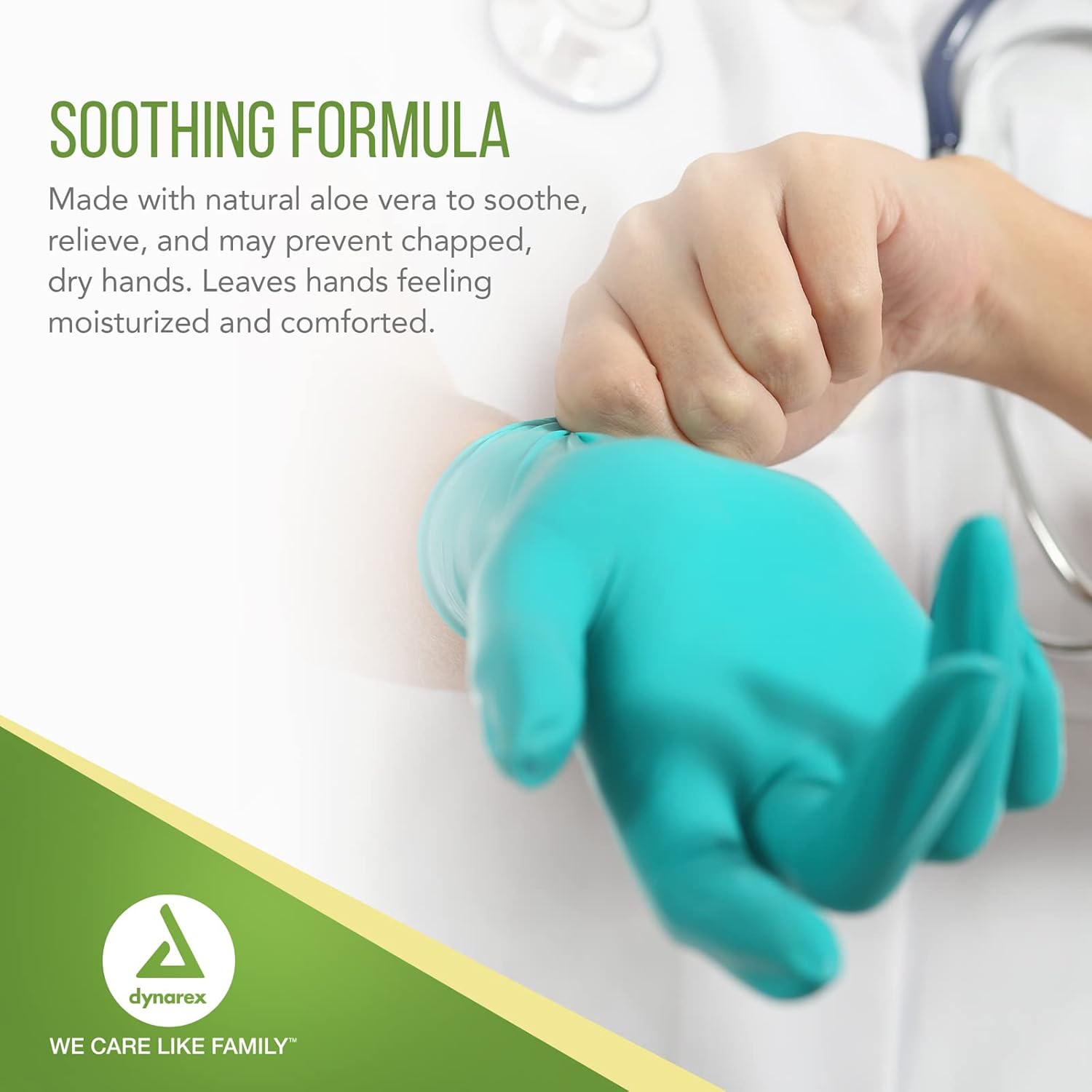 Dynarex AloeTex Latex Gloves w/ Aloe - 100ea/bx, 10bxs/cs (1000 Count)