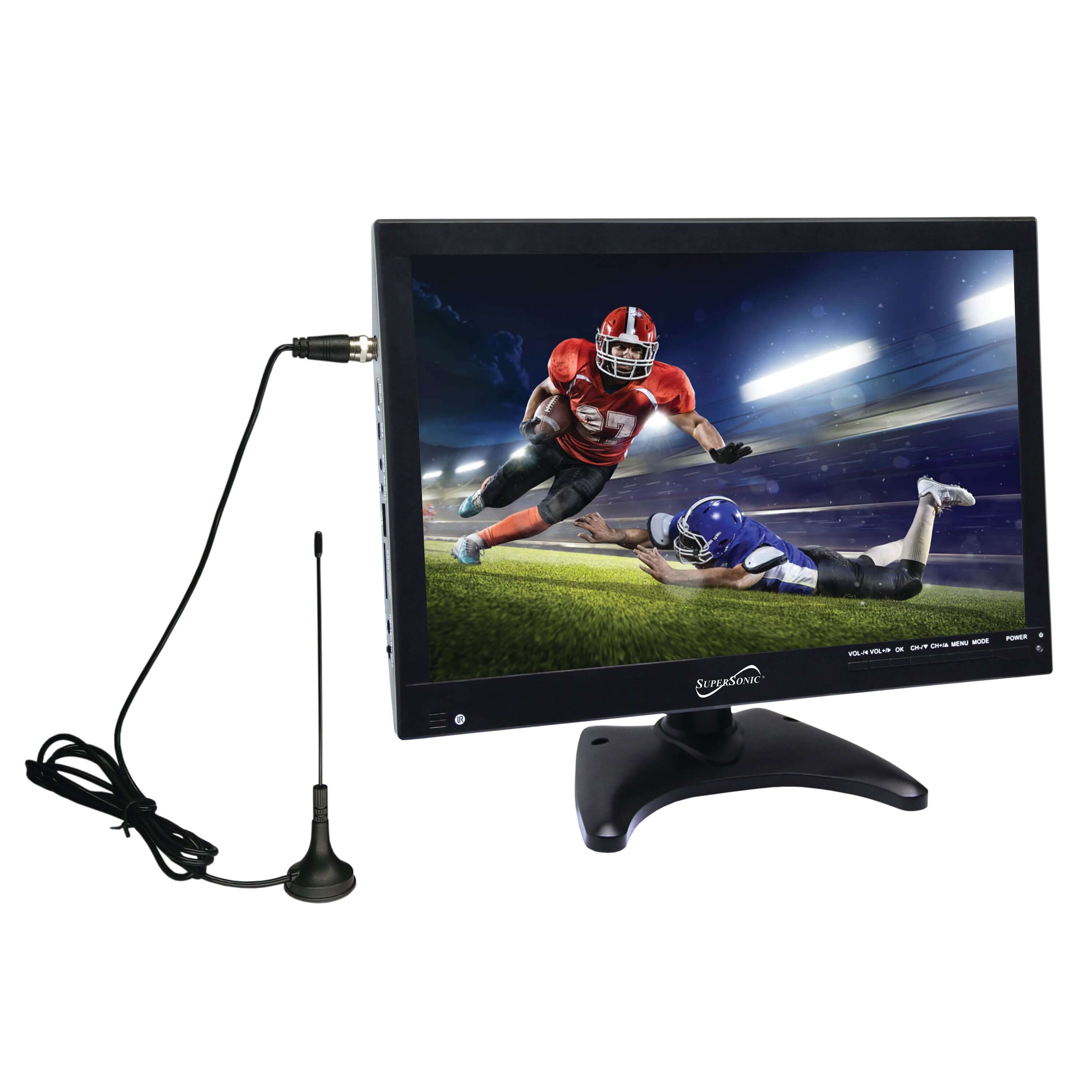 Supersonic 14" Portable Digital LED TV with USB, SD and HDMI Inputs, 12 Volt AC/DC Compatible (SC-2814) by Jupiter Gear