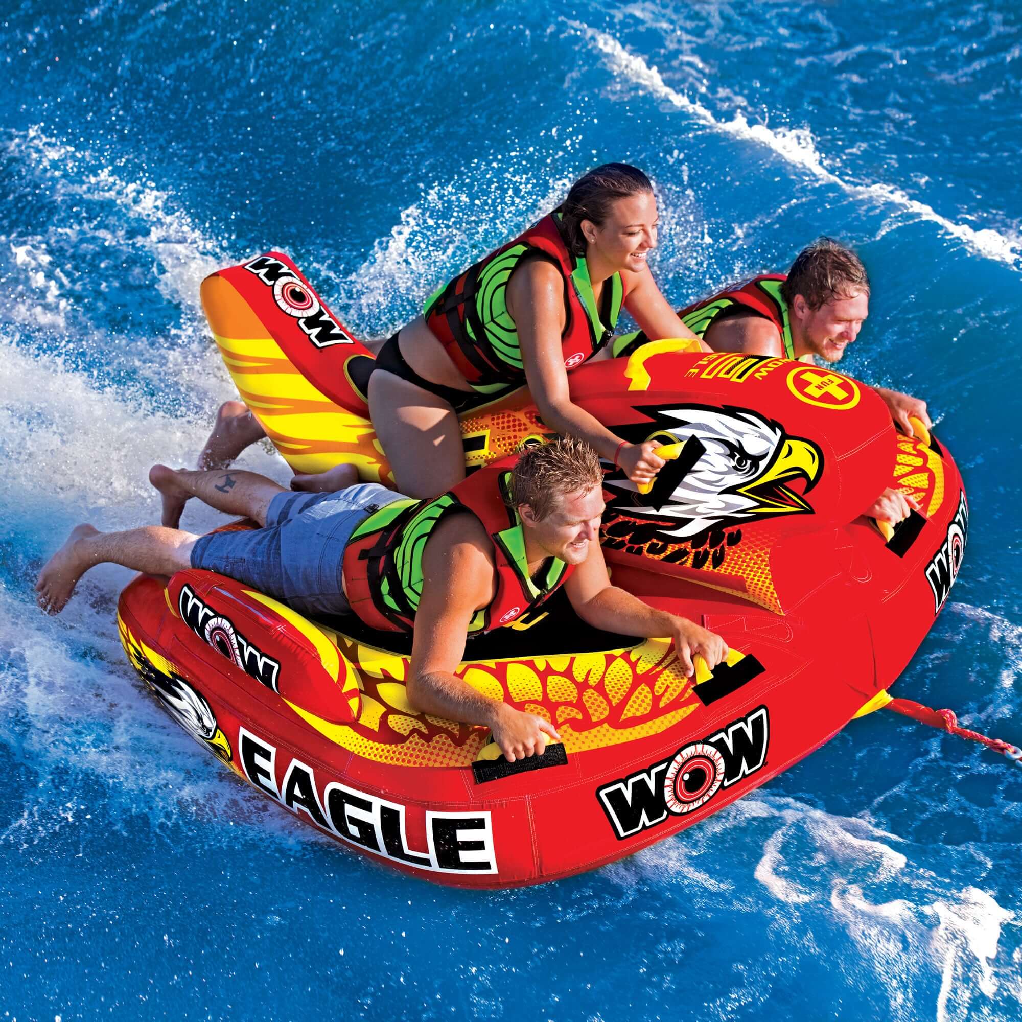 WOW Sports Wow Eagle 1-3 Person Hybrid Towable Water Tube For Pool and Lake by Jupiter Gear