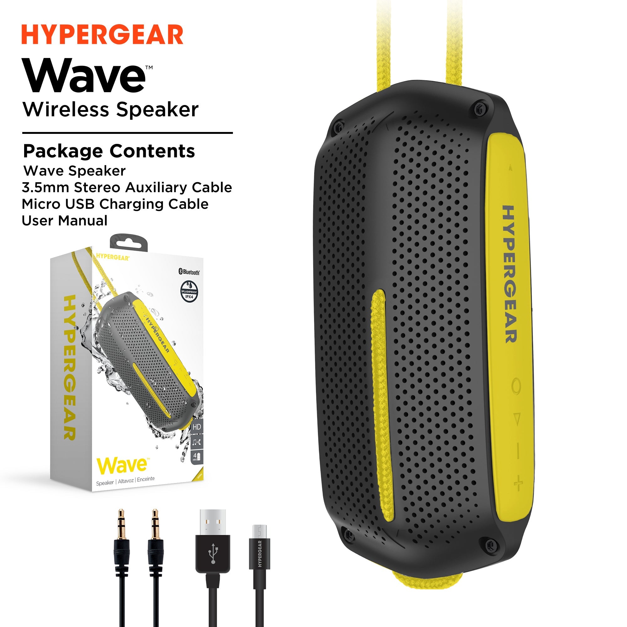 HyperGear Wave Water Resistant Wireless Speaker with Extended Battery Life by Jupiter Gear