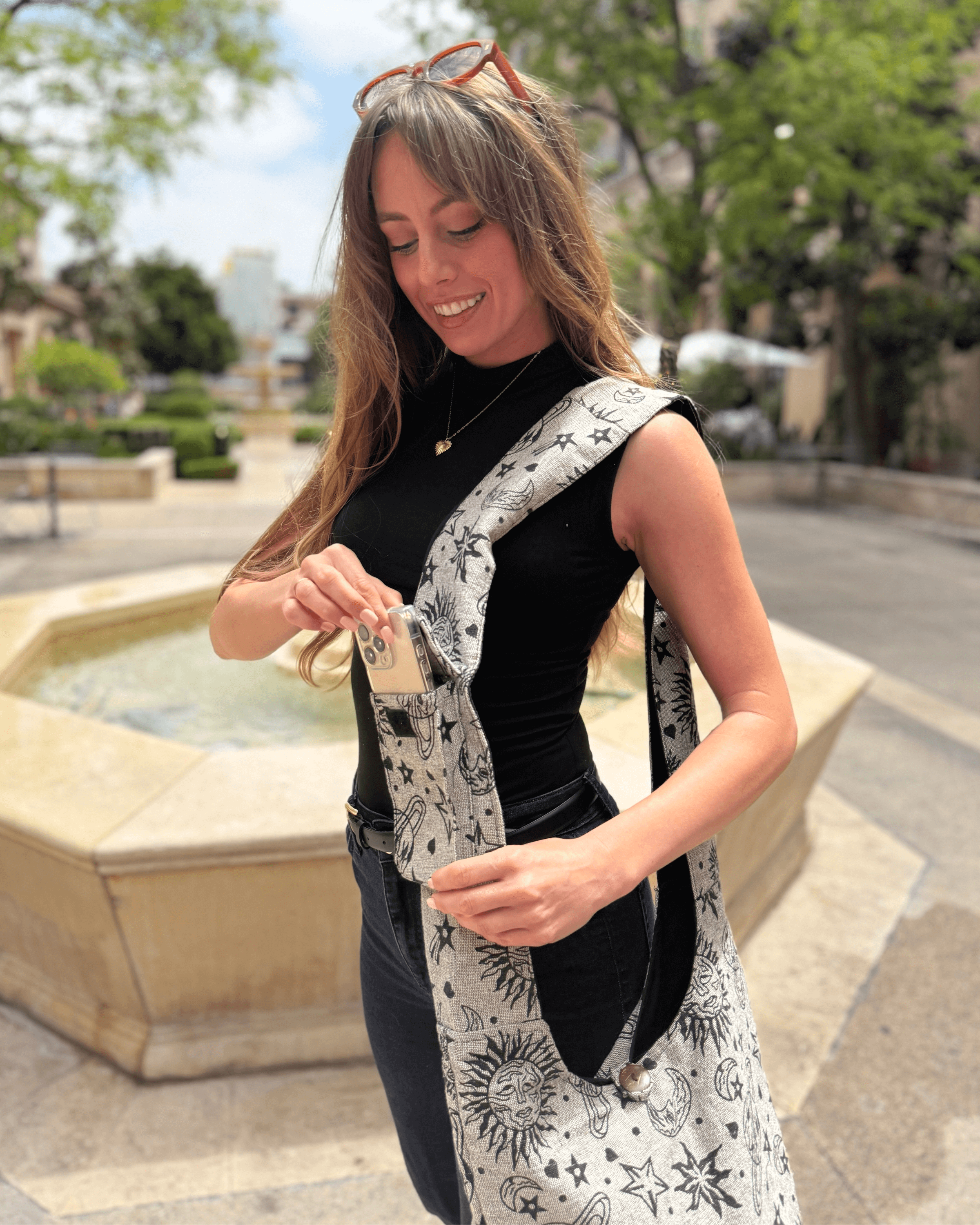 Kathmandu Collection Celestial Print Hobo Bag by Jupiter Gear