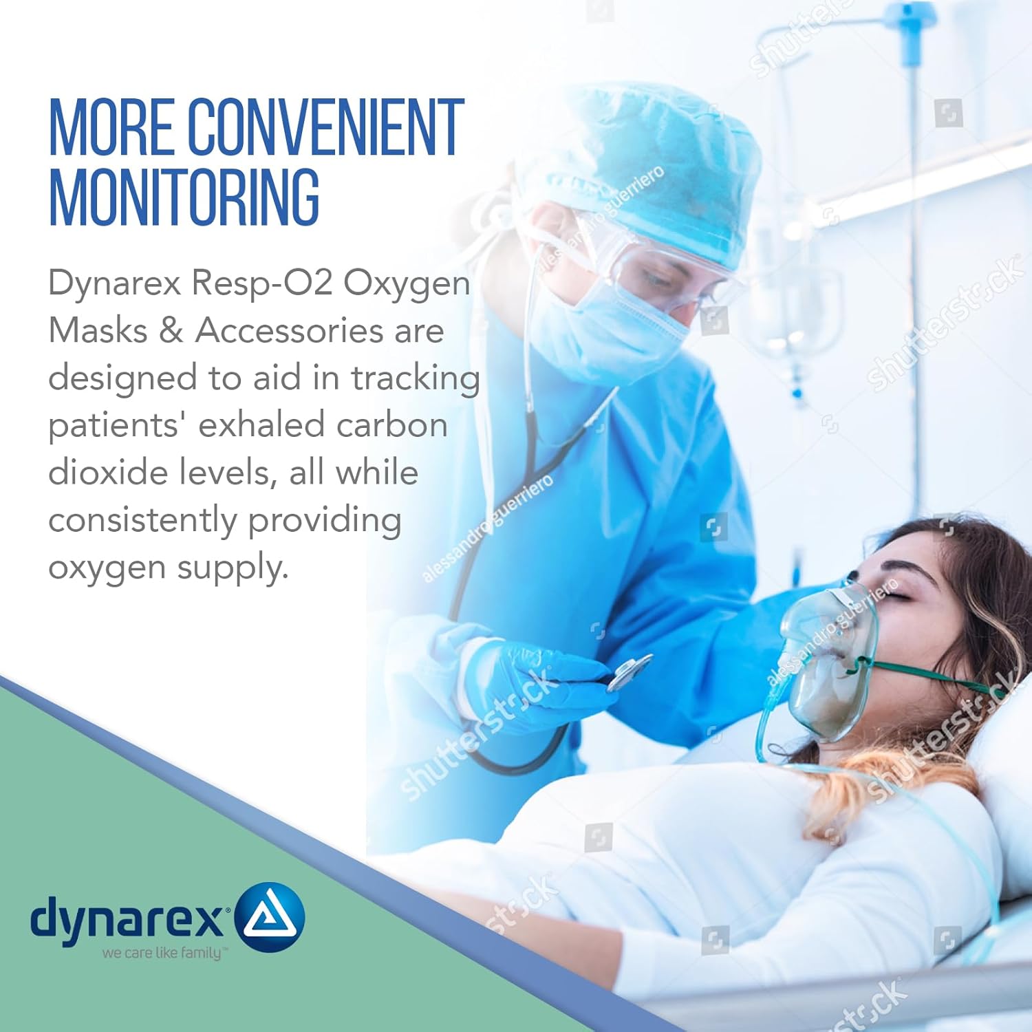 Dynarex EtCO2 Elongated Mask w/ CO2 sampling line w/ 7', 2.1 m - (25 Count)