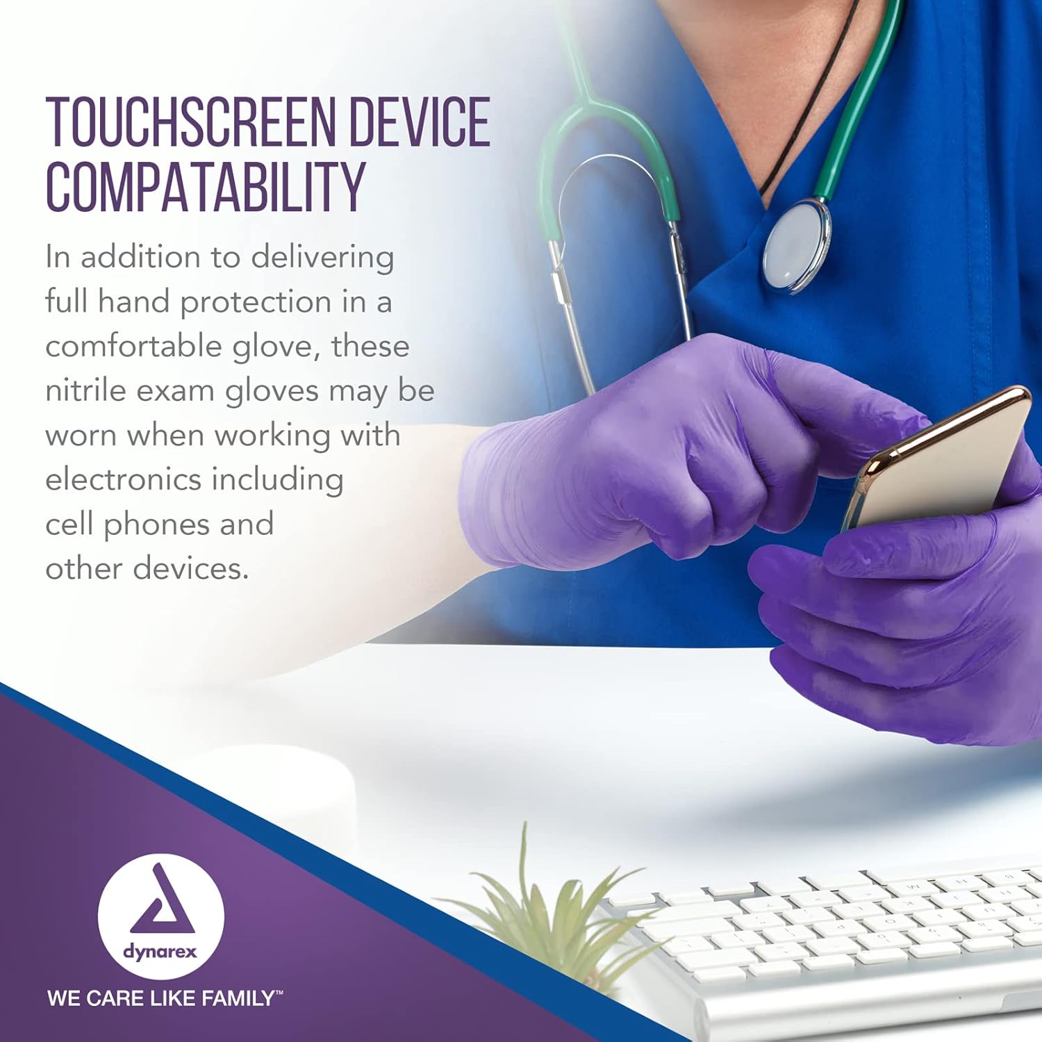 Dynarex True Advantage Nitrile Exam Gloves - 100ea/bx, 10bxs/cs (1000 Count)