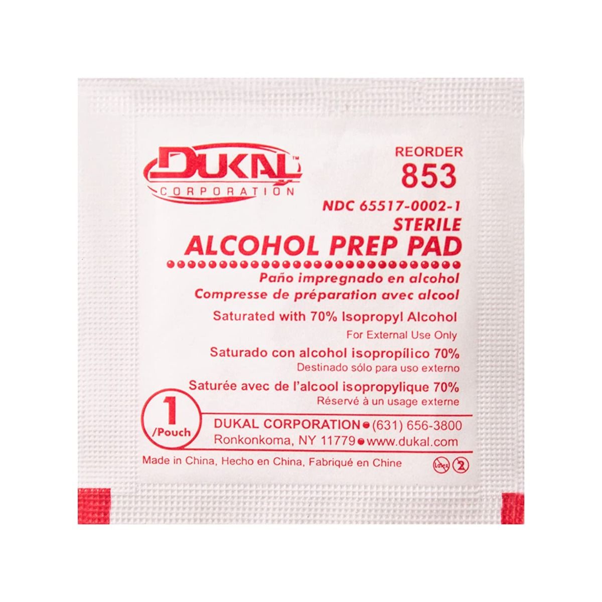 Dukal Alcohol Prep Pads 200Box/20 Case (4000 Count)