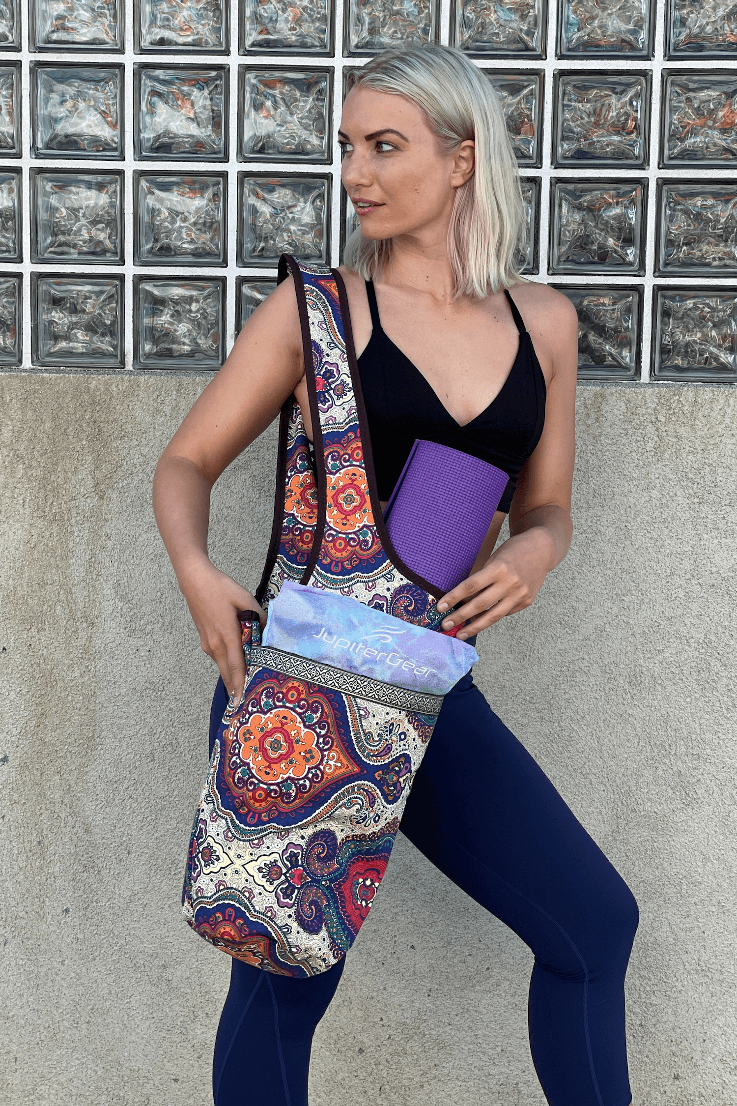 JupiterGear Yoga Mat Carrying Tote Bag with Large Pockets by Jupiter Gear